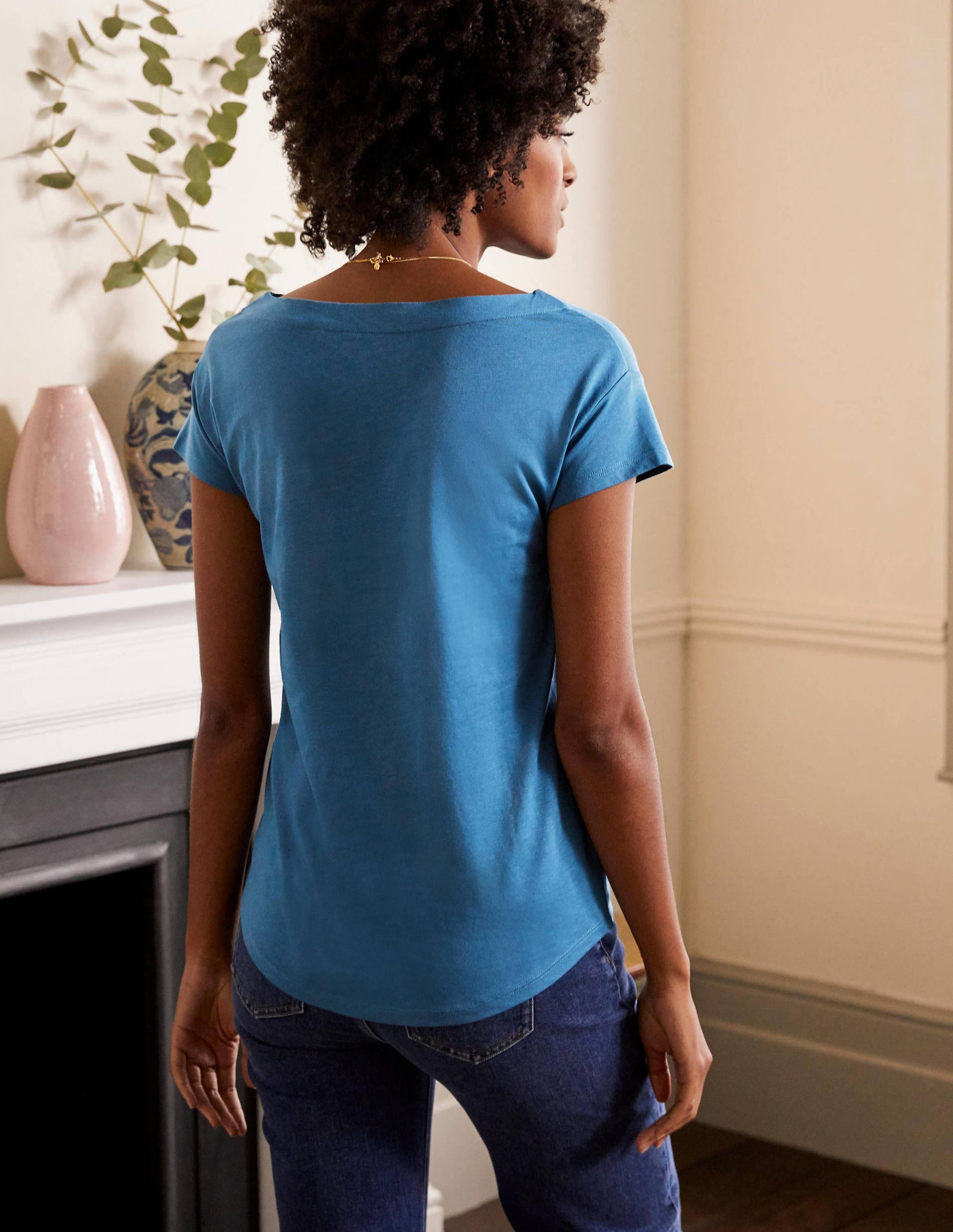 Supersoft Boat Neck T-Shirt-Azure-3