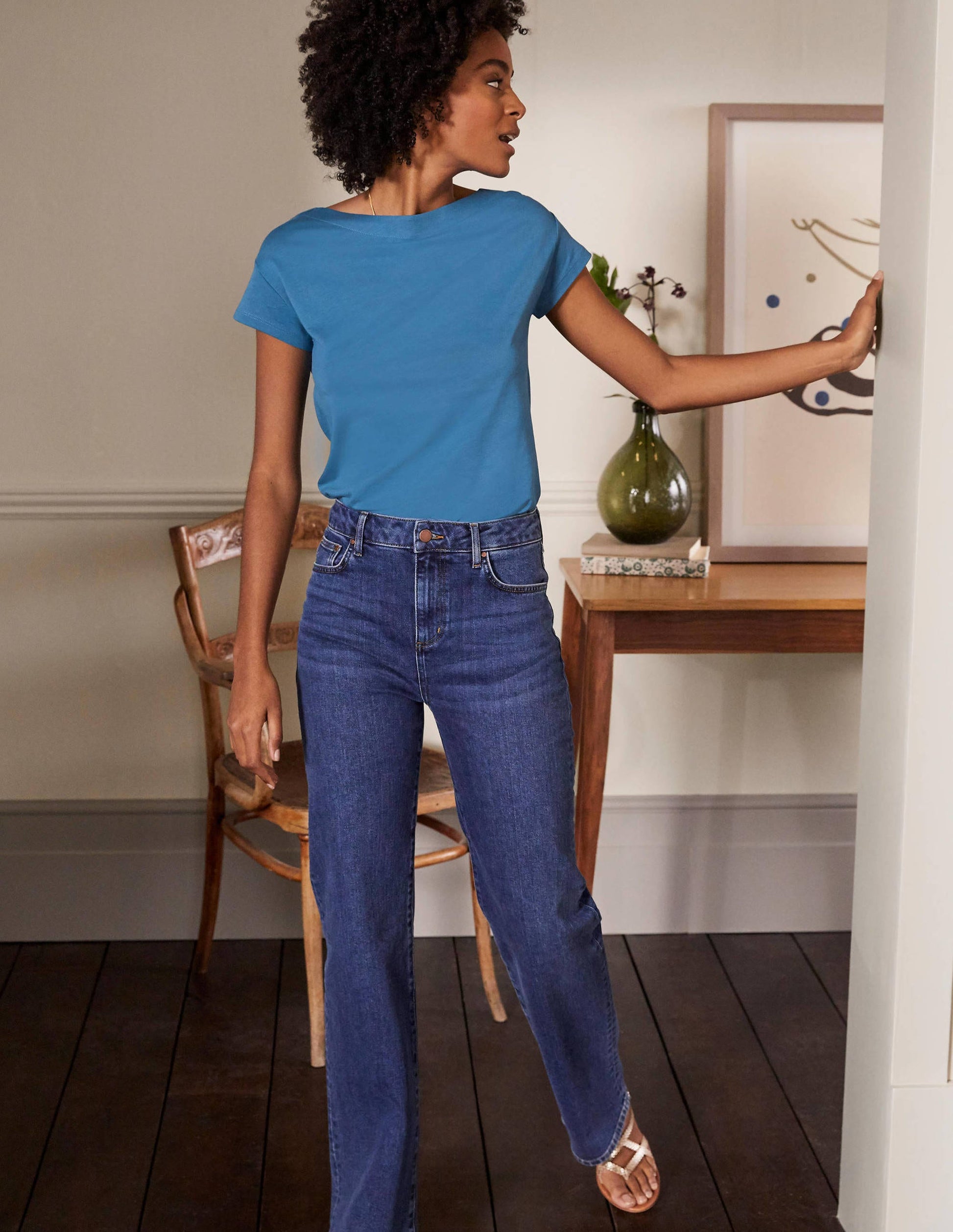 Supersoft Boat Neck T-Shirt-Azure-4