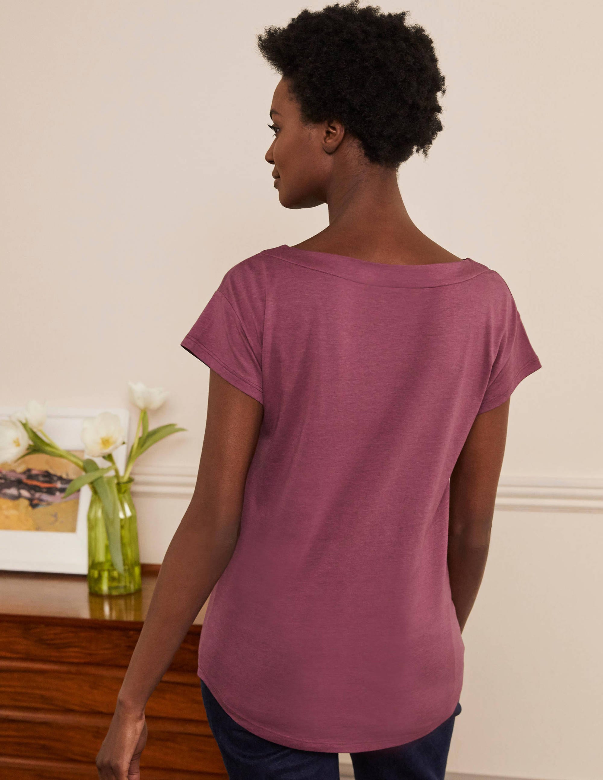 Supersoft Boat Neck T-Shirt-Figgy Pudding - Image 3