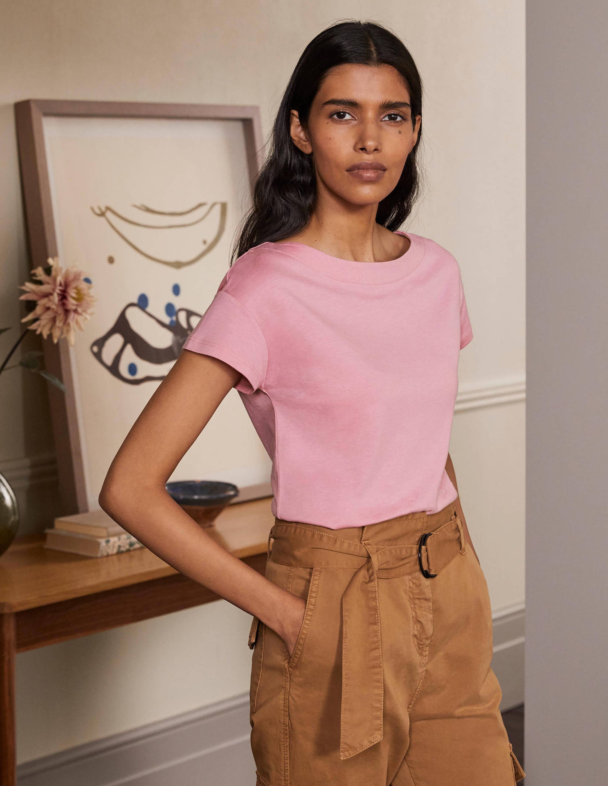 Supersoft Boat Neck T-Shirt-Formica Pink - Image 1