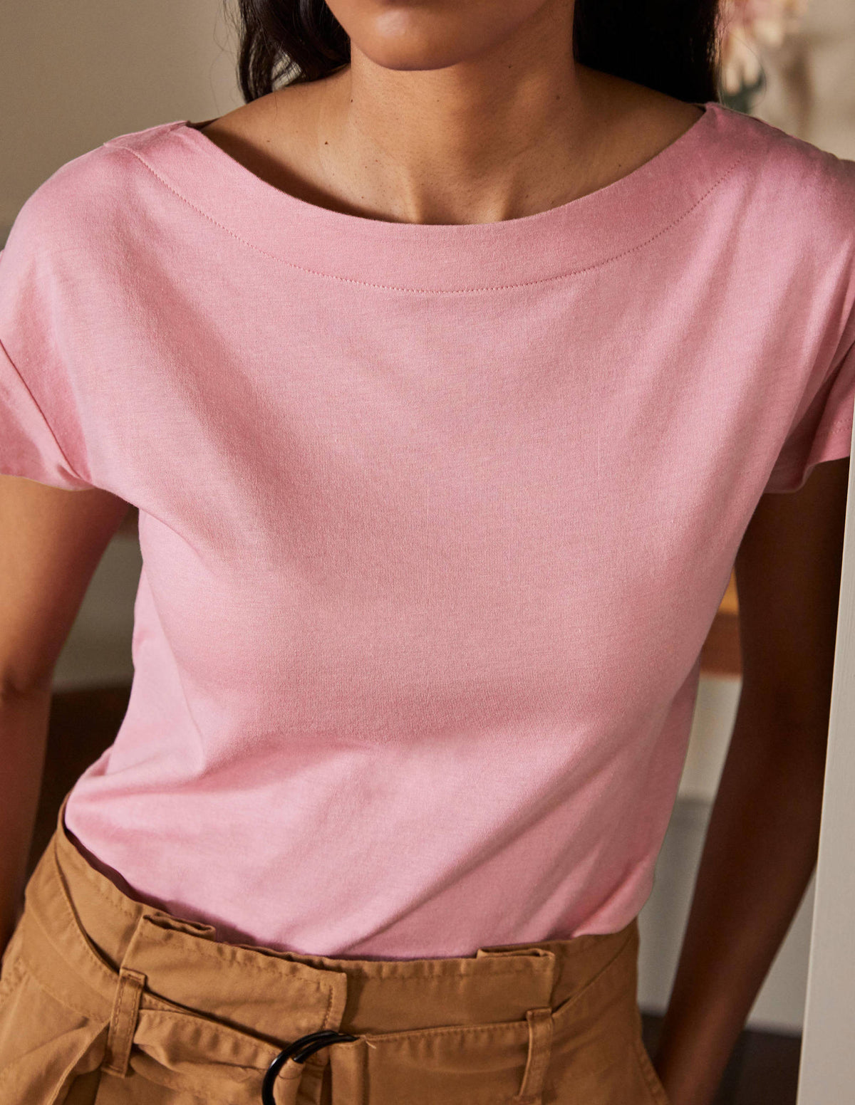 Supersoft Boat Neck T-Shirt-Formica Pink-2
