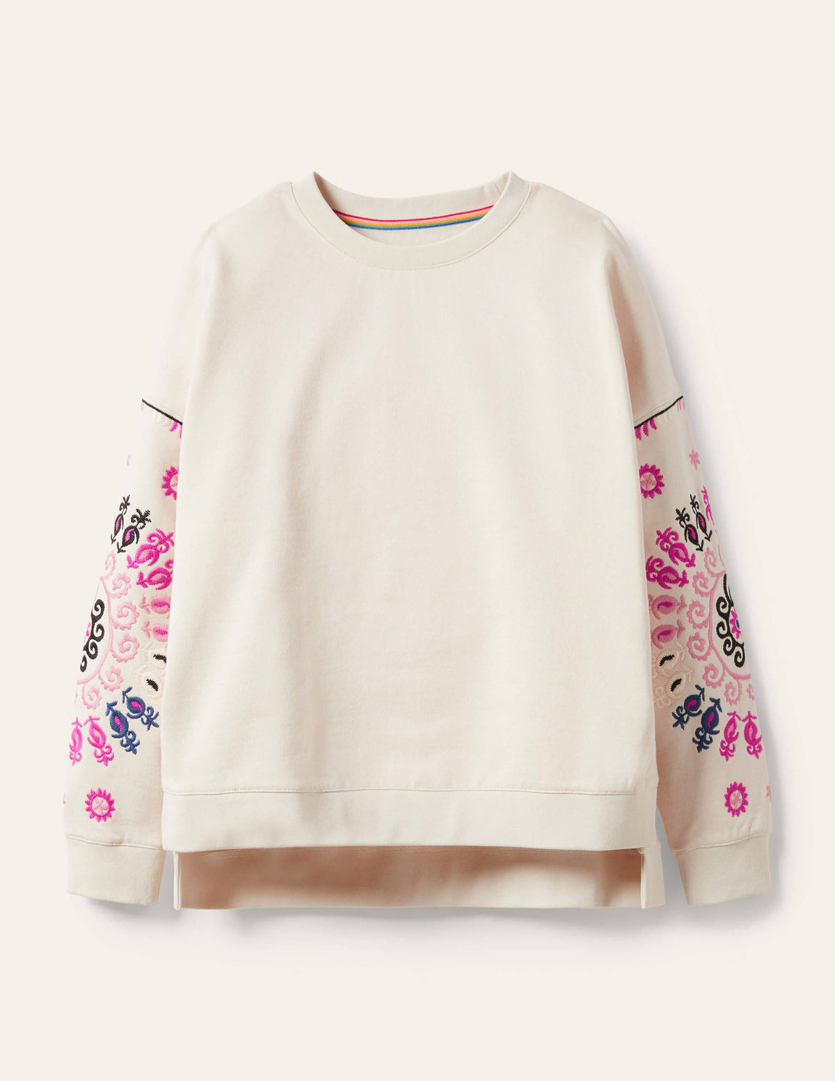 Interest Sweatshirt-Ivory, Multi Embroidery - Image 5