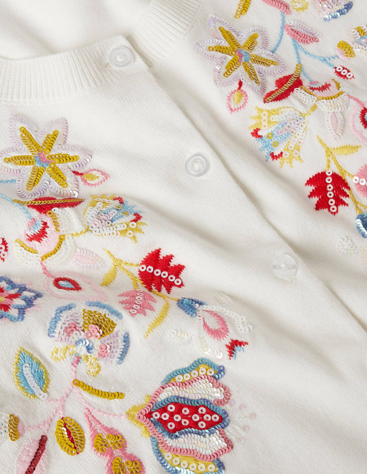 Somerset Embroidered Cardigan-Ivory - Image 6