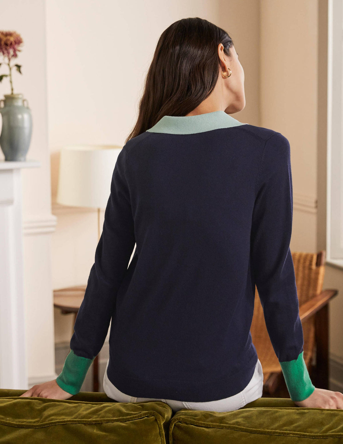 Collar Sweater-Navy - Image 3