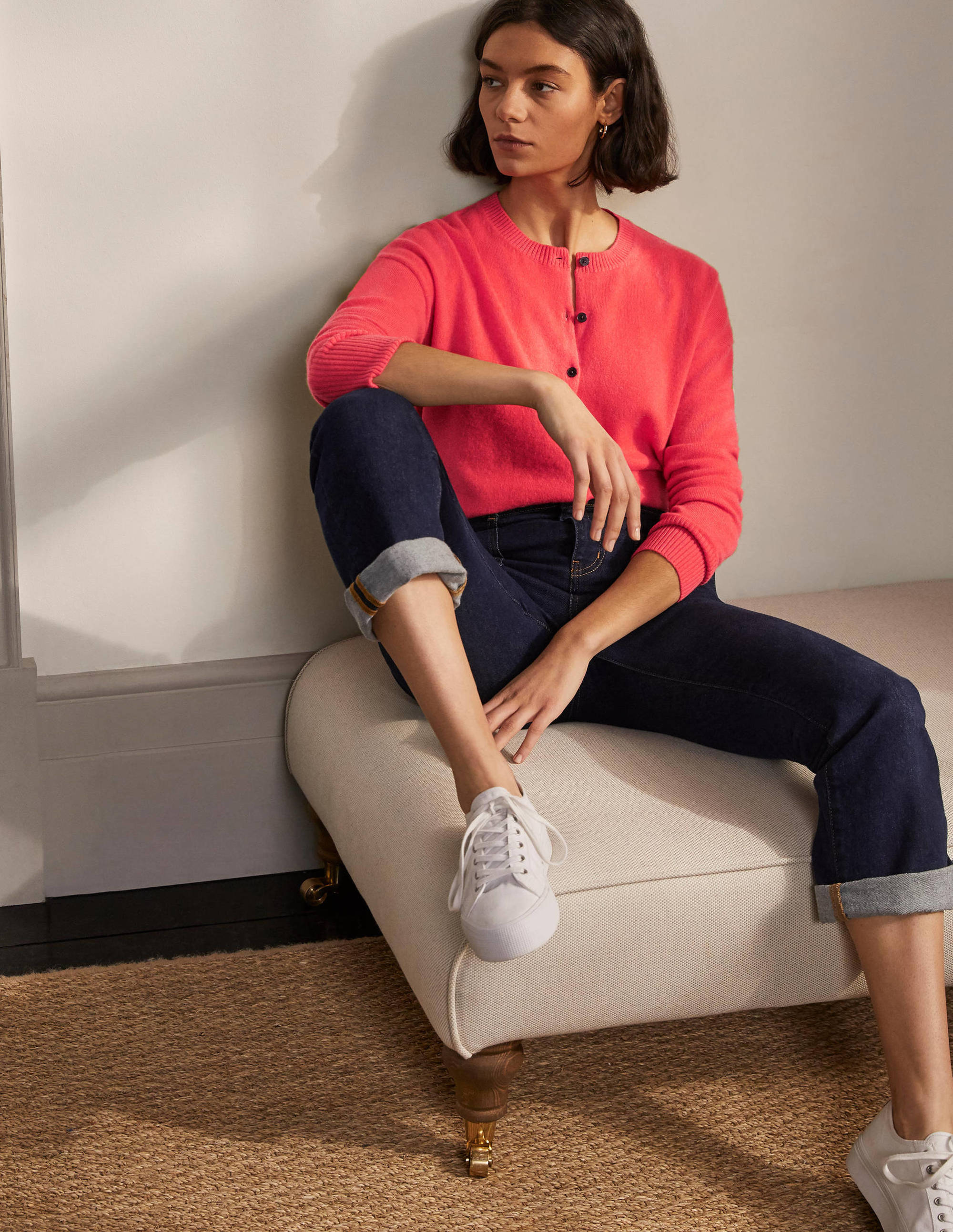 Cashmere Cardigan-Coral - Image 2