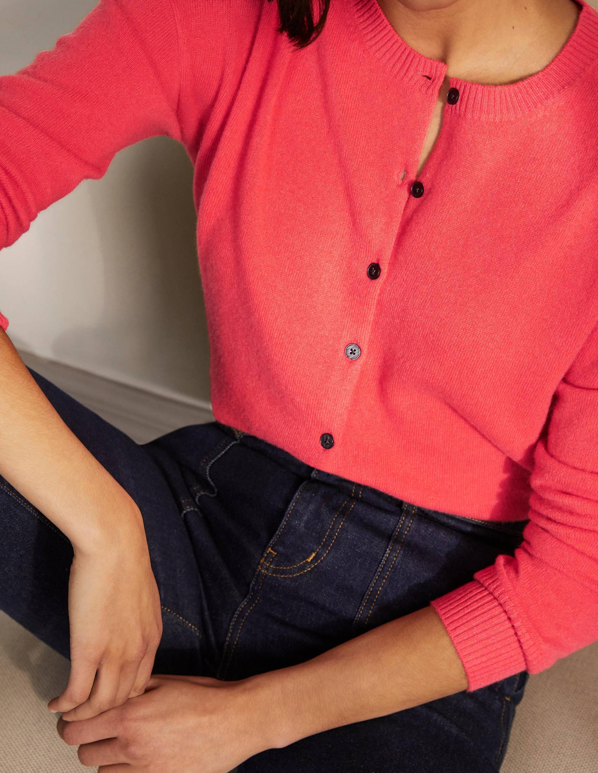 Cashmere Cardigan-Coral-4