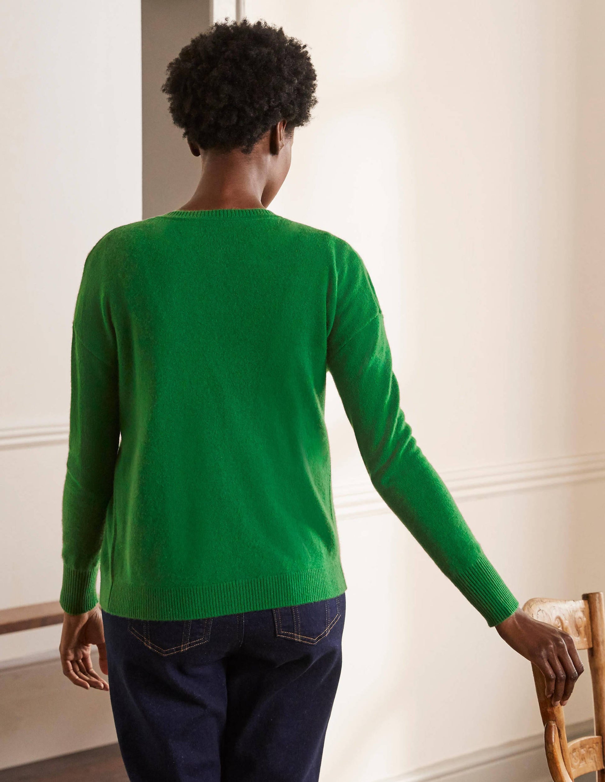 Cashmere Cardigan-Emerald Green-3