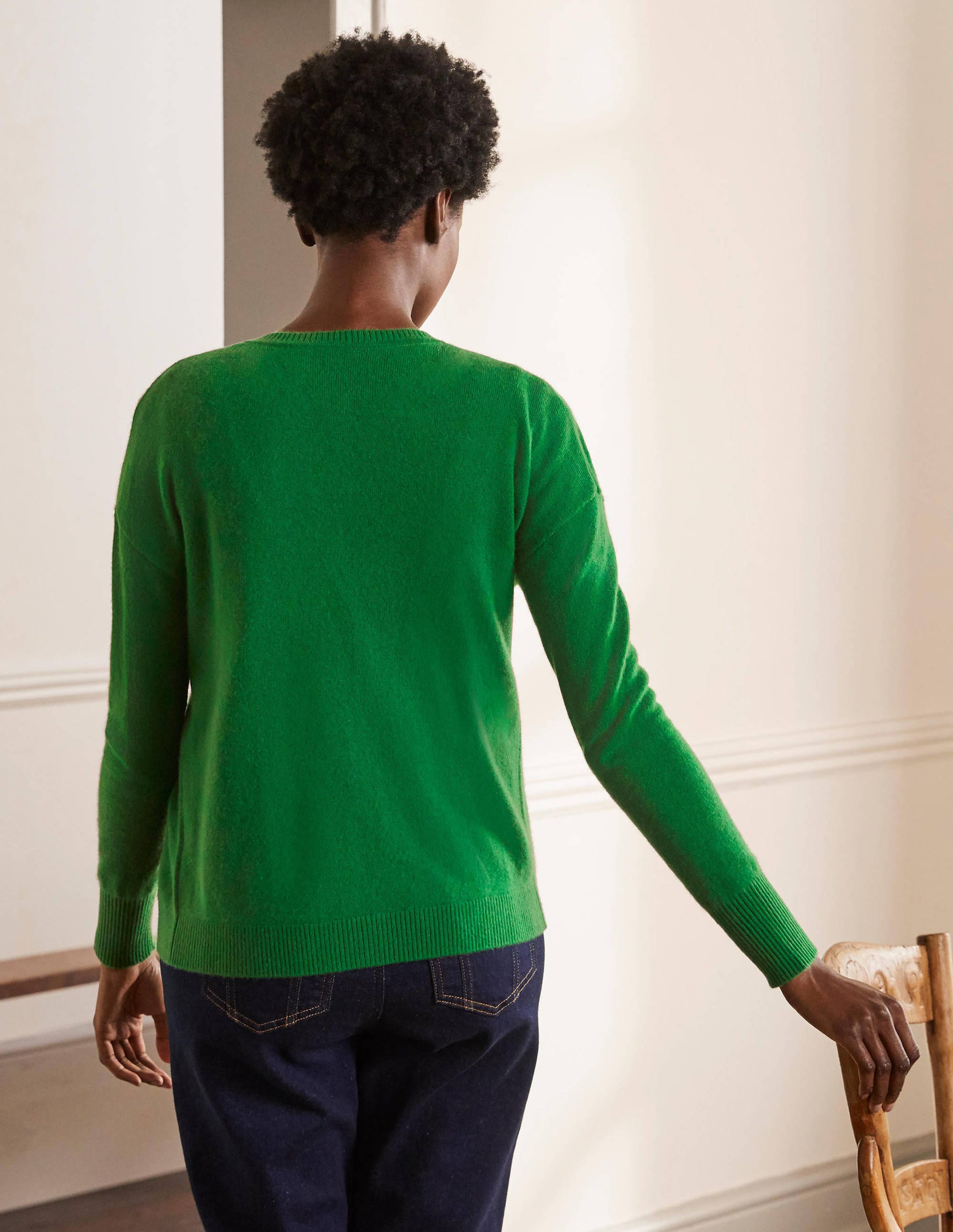 Cashmere Cardigan-Emerald Green - Image 3