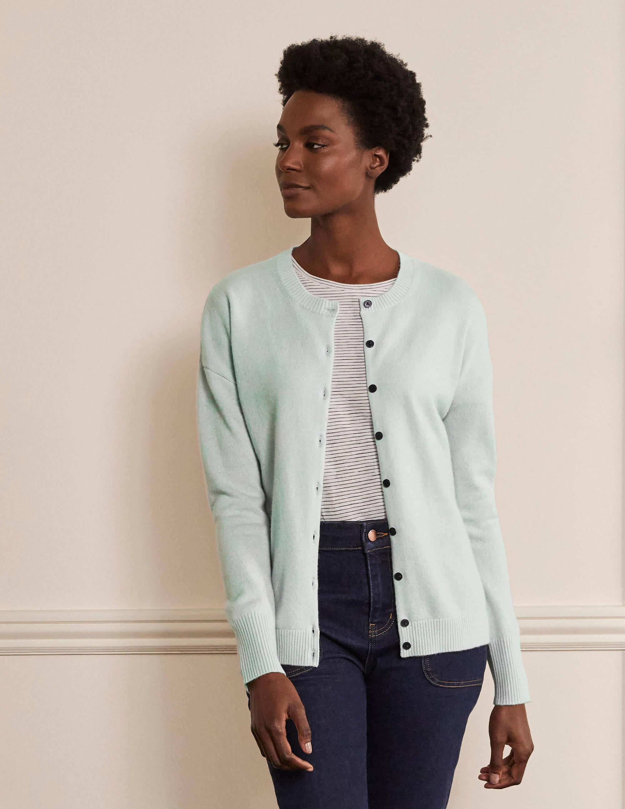 Cashmere Cardigan-Mint Blue - Image 4
