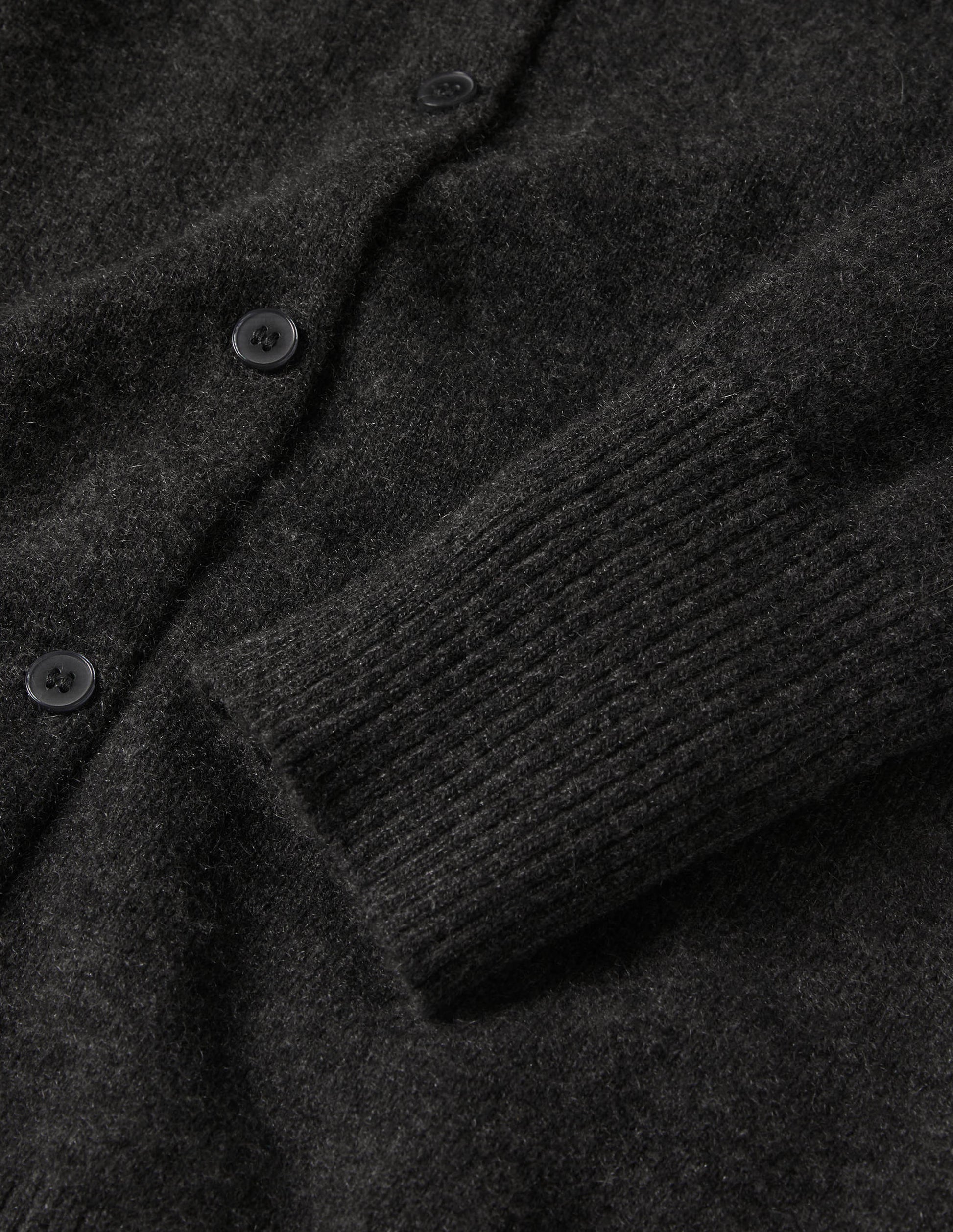 Cashmere Cropped Cardigan-Charcoal Melange-6