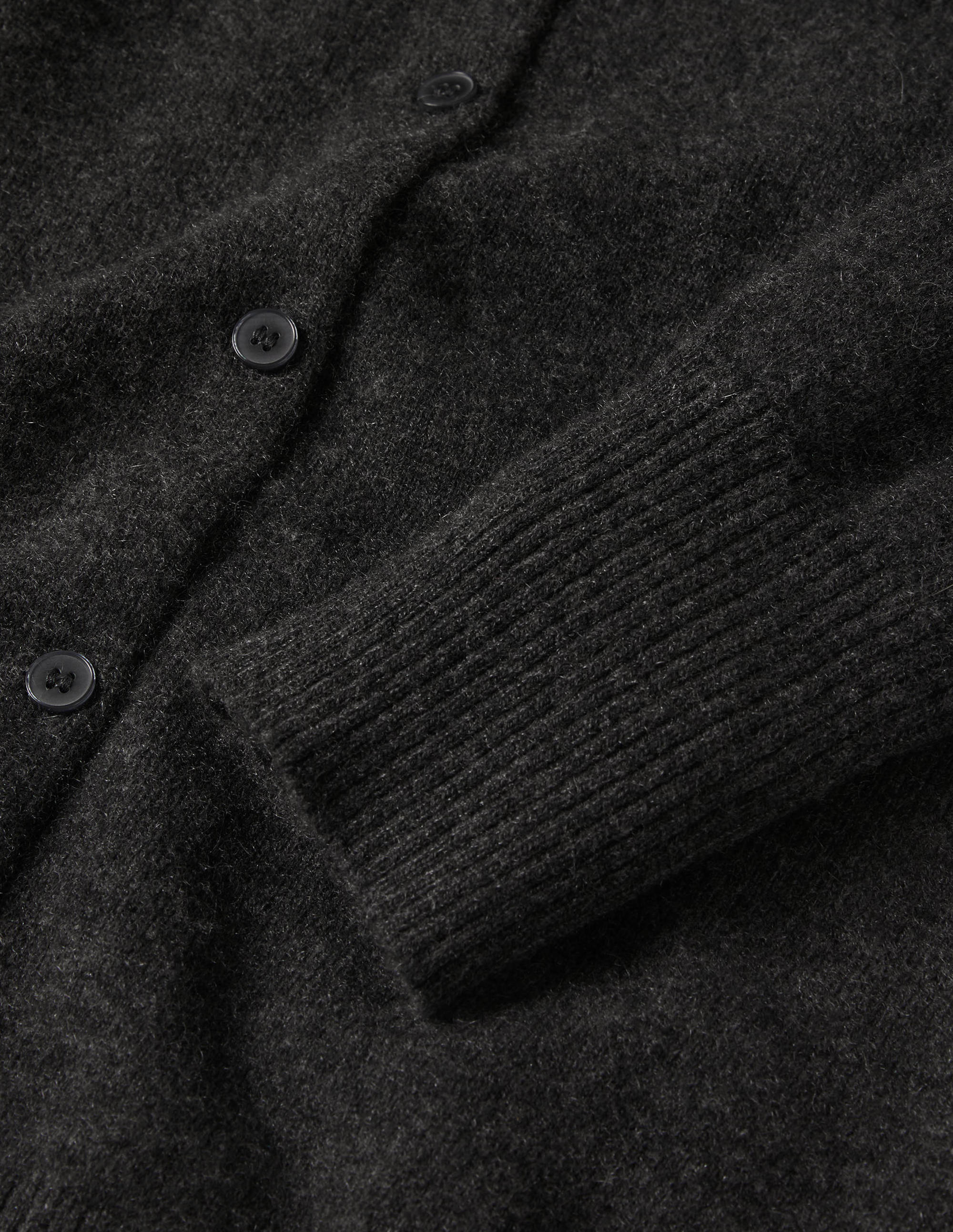 Cashmere Cropped Cardigan-Charcoal Melange - Image 6