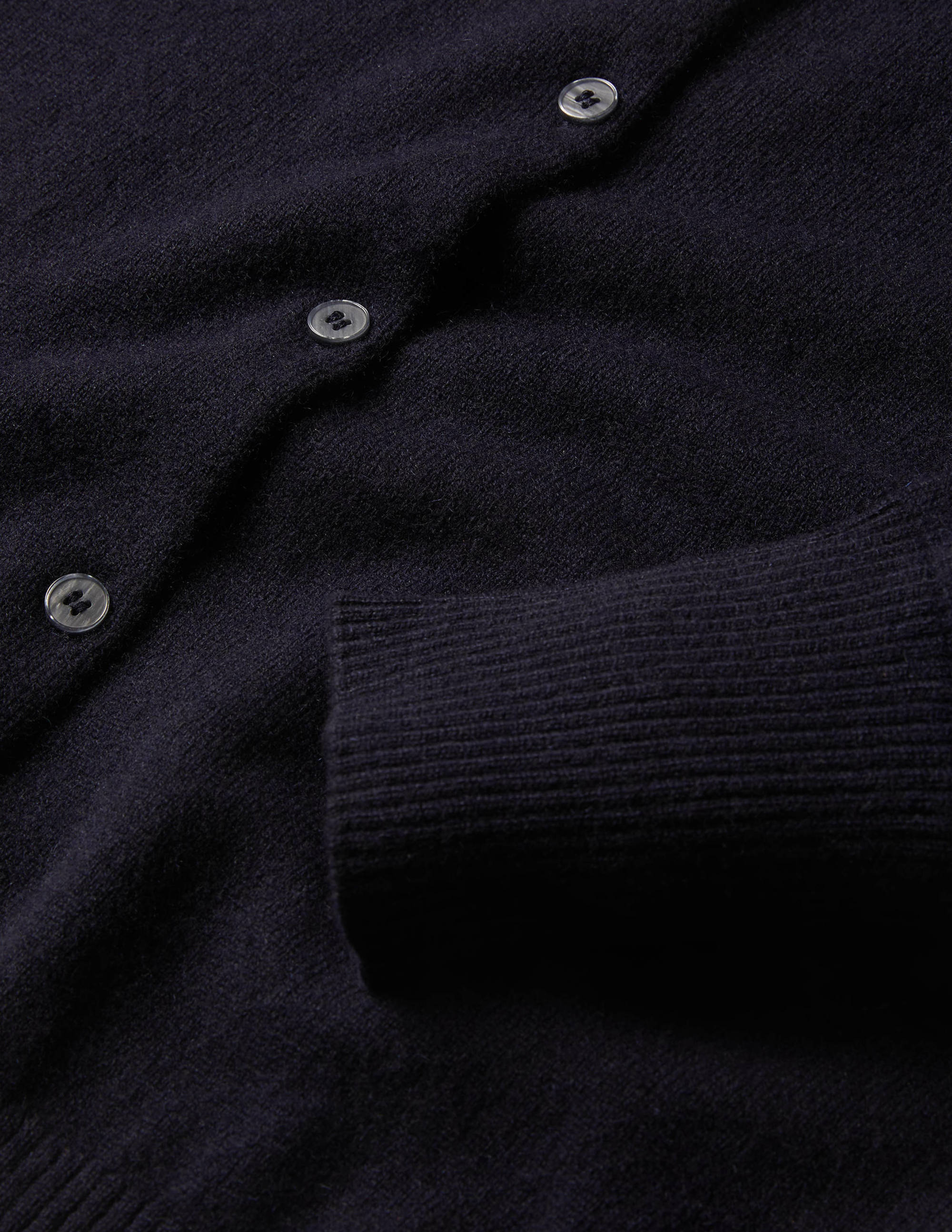 Cashmere Cropped Cardigan-Navy - Image 6
