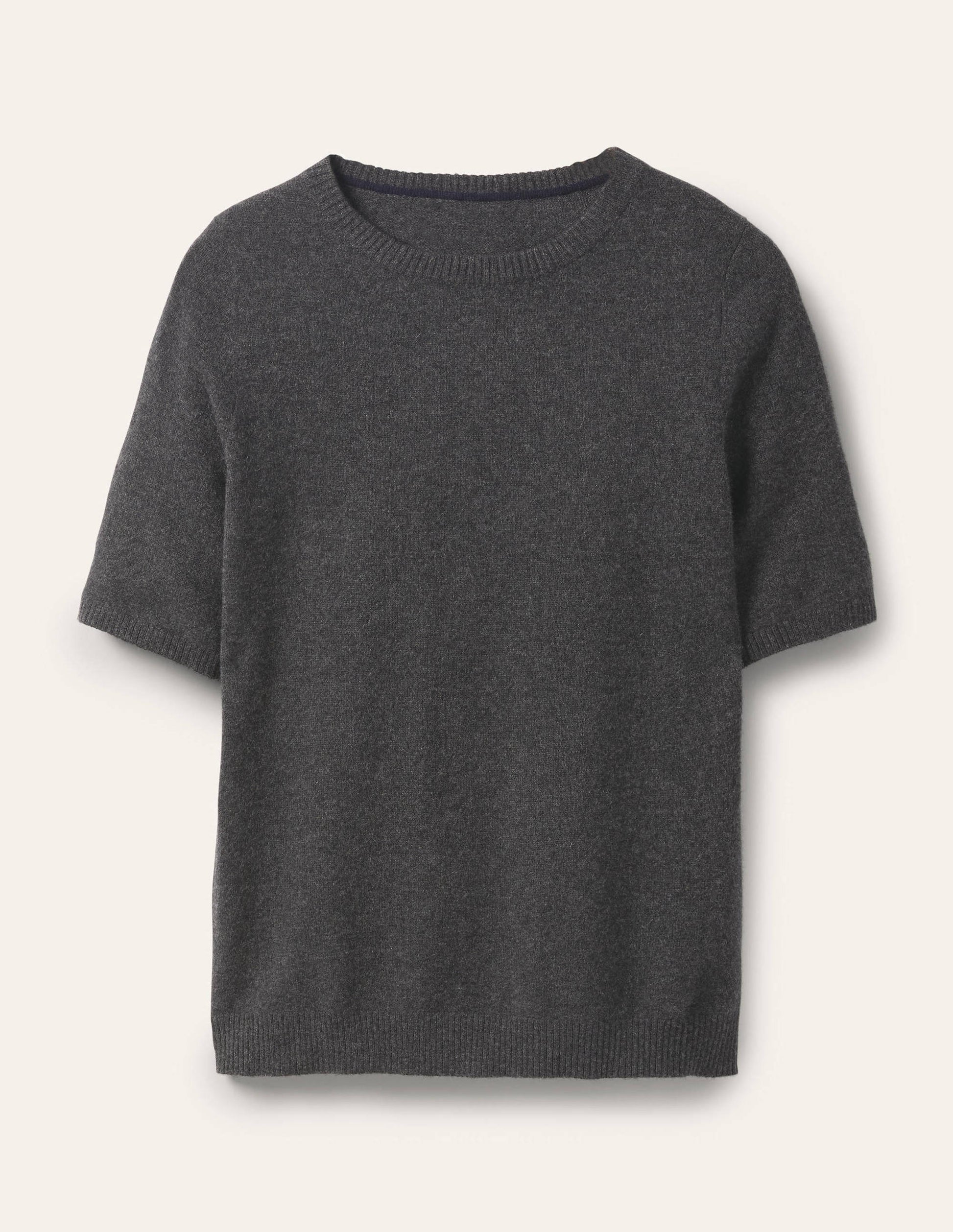 Cashmere Knitted Top-Charcoal Melange-5