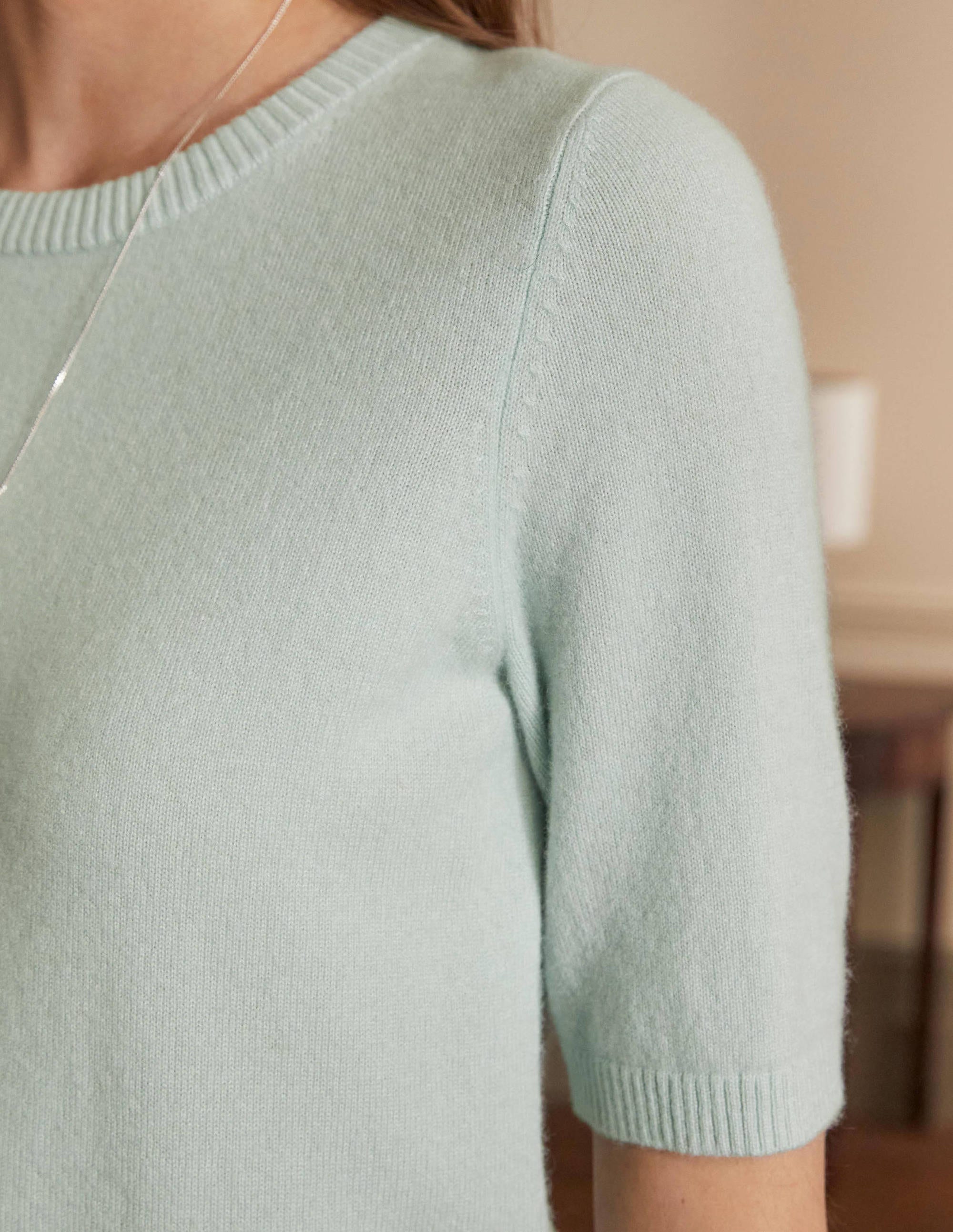 Cashmere Knitted Top-Aquamarine Blue - Image 2