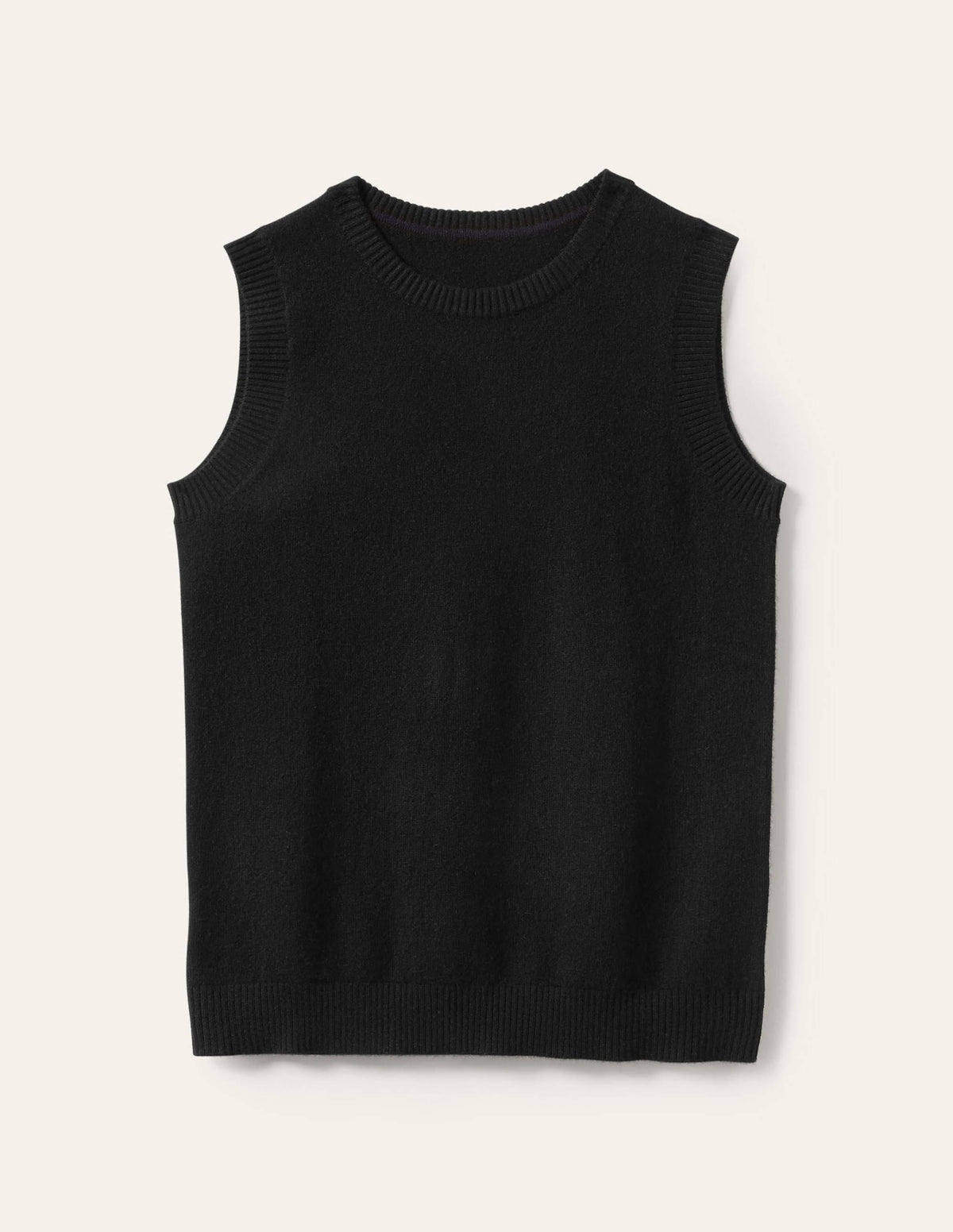 Cashmere Knitted Sweater Vest-Black-6