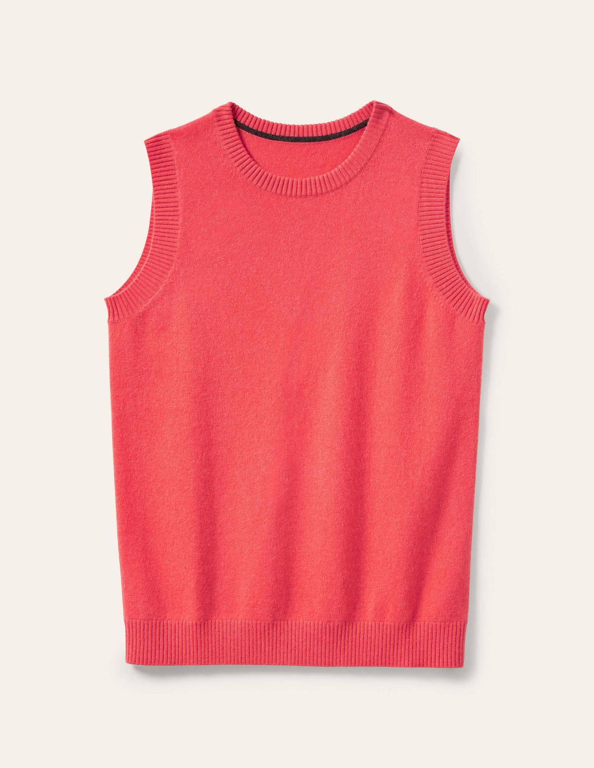 Cashmere Knitted Sweater Vest-Coral - Image 5