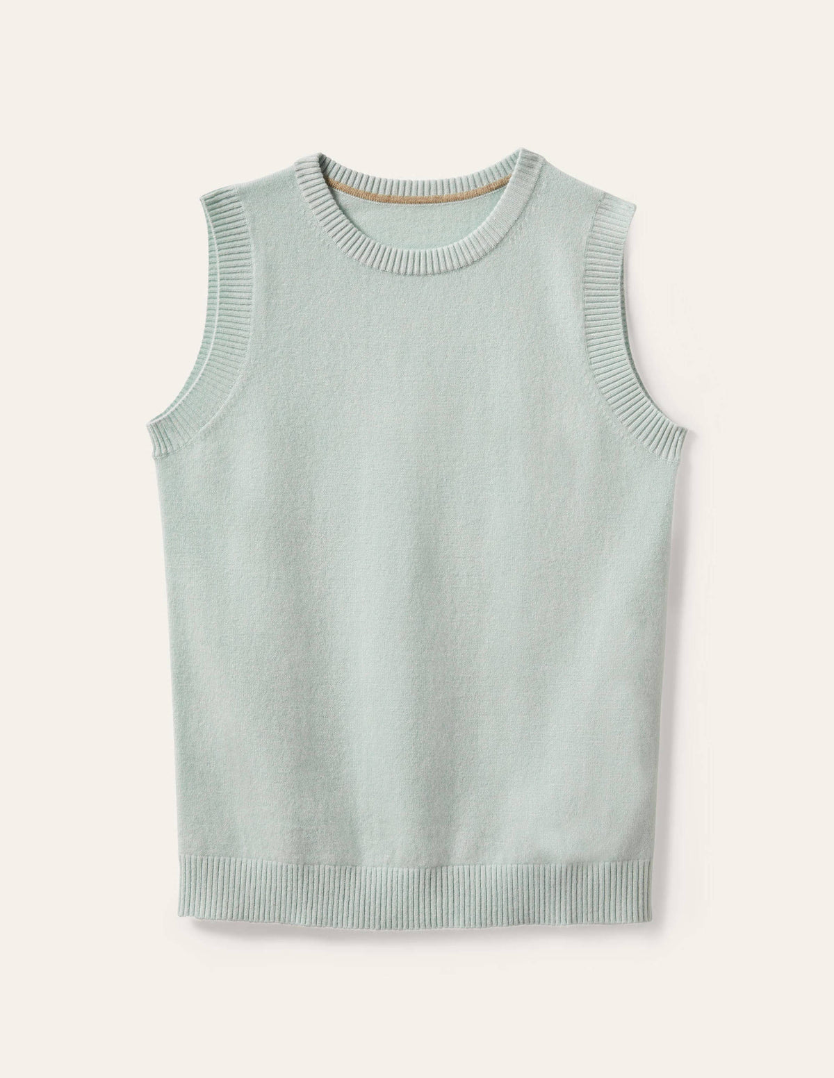 Cashmere Knitted Sweater Vest-Mint Blue-5