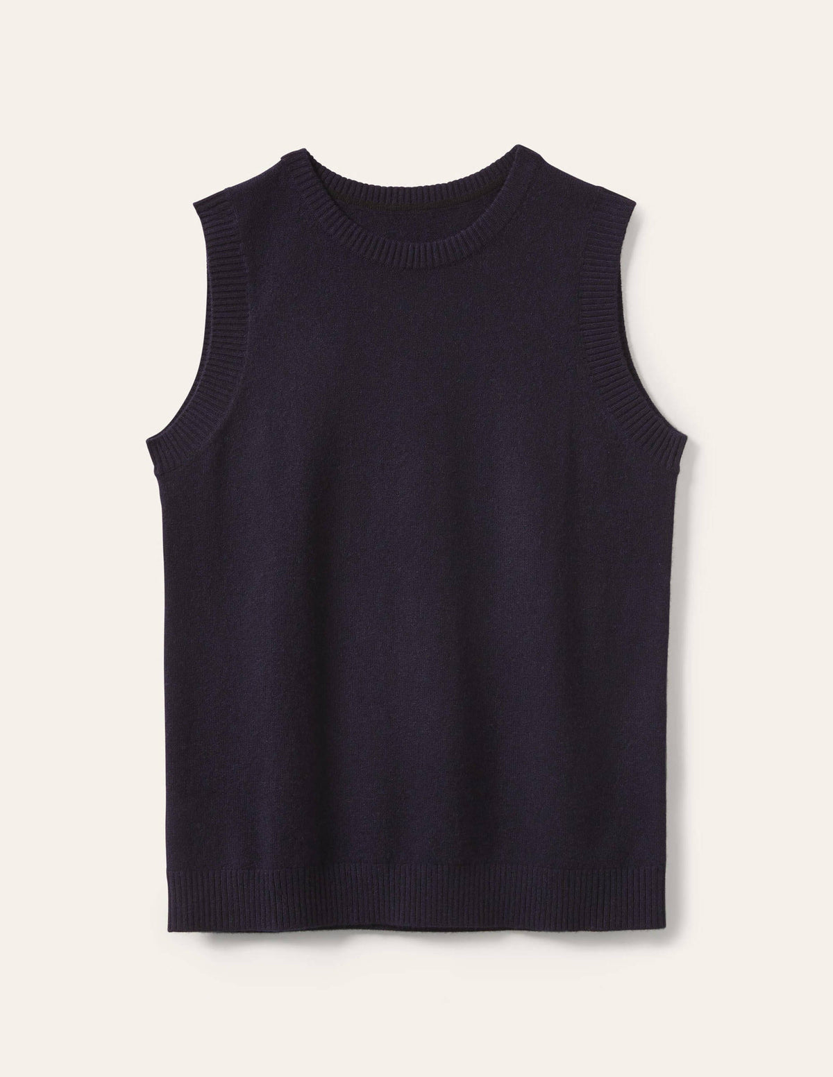 Cashmere Knitted Sweater Vest-Navy-6
