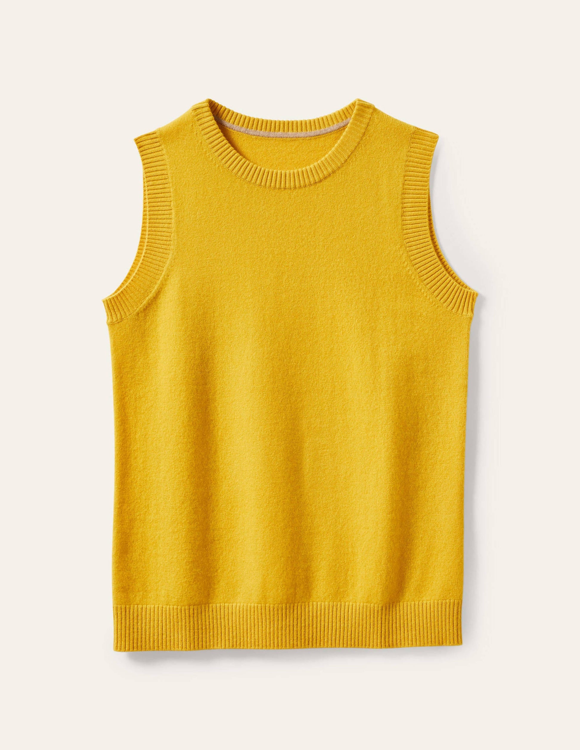 Cashmere Knitted Sweater Vest-Citrine Yellow-5
