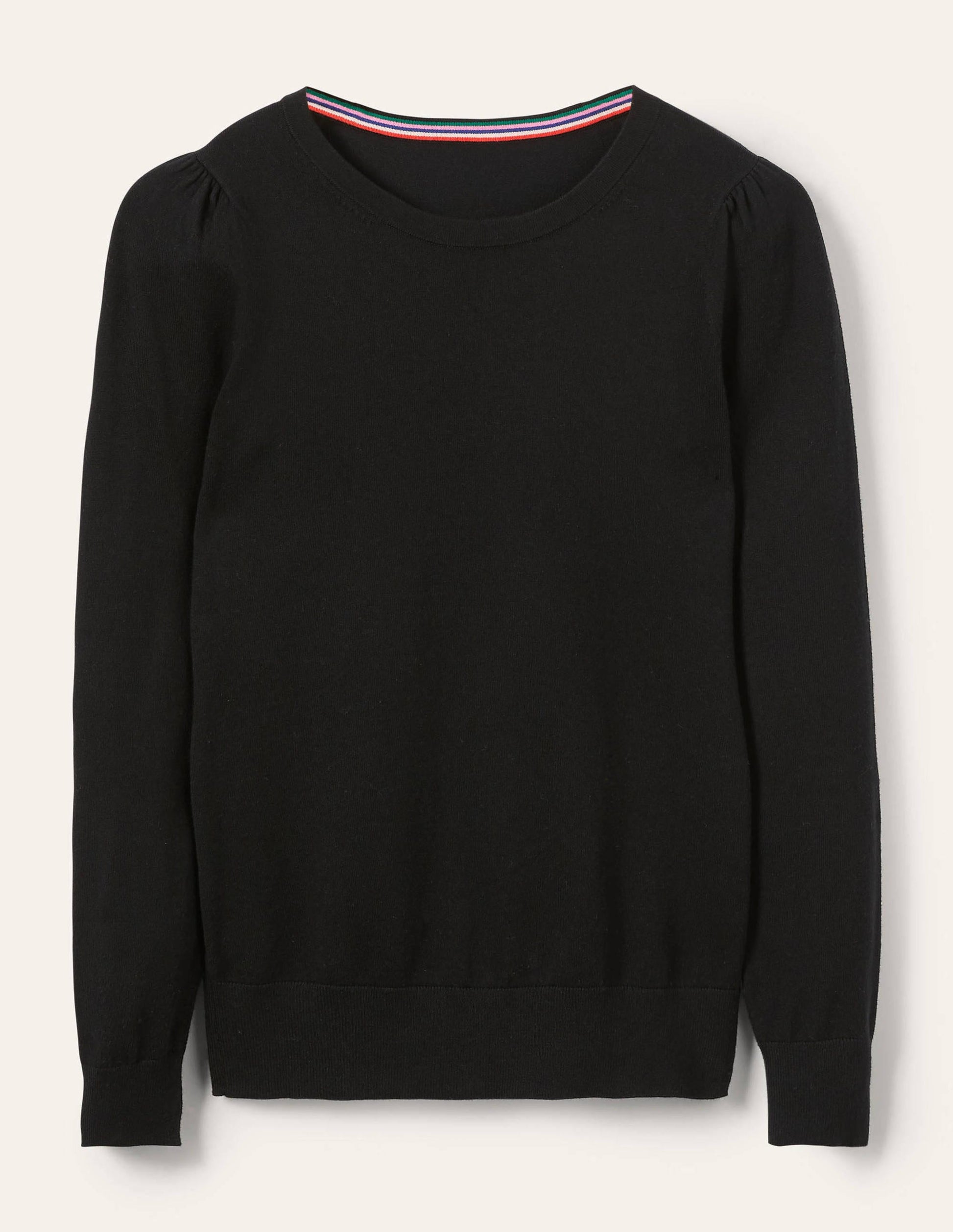Cotton Crew Neck Sweater-Black-9