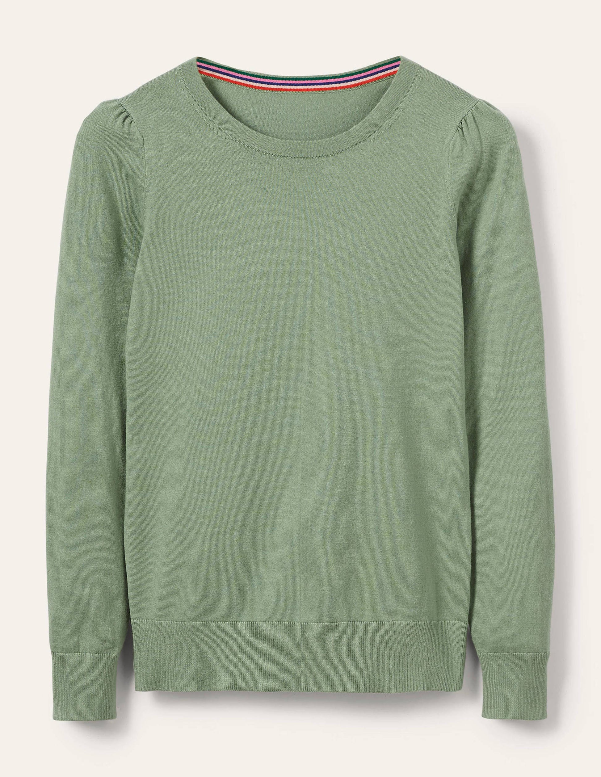 Cotton Crew Neck Sweater-Duck Egg-6