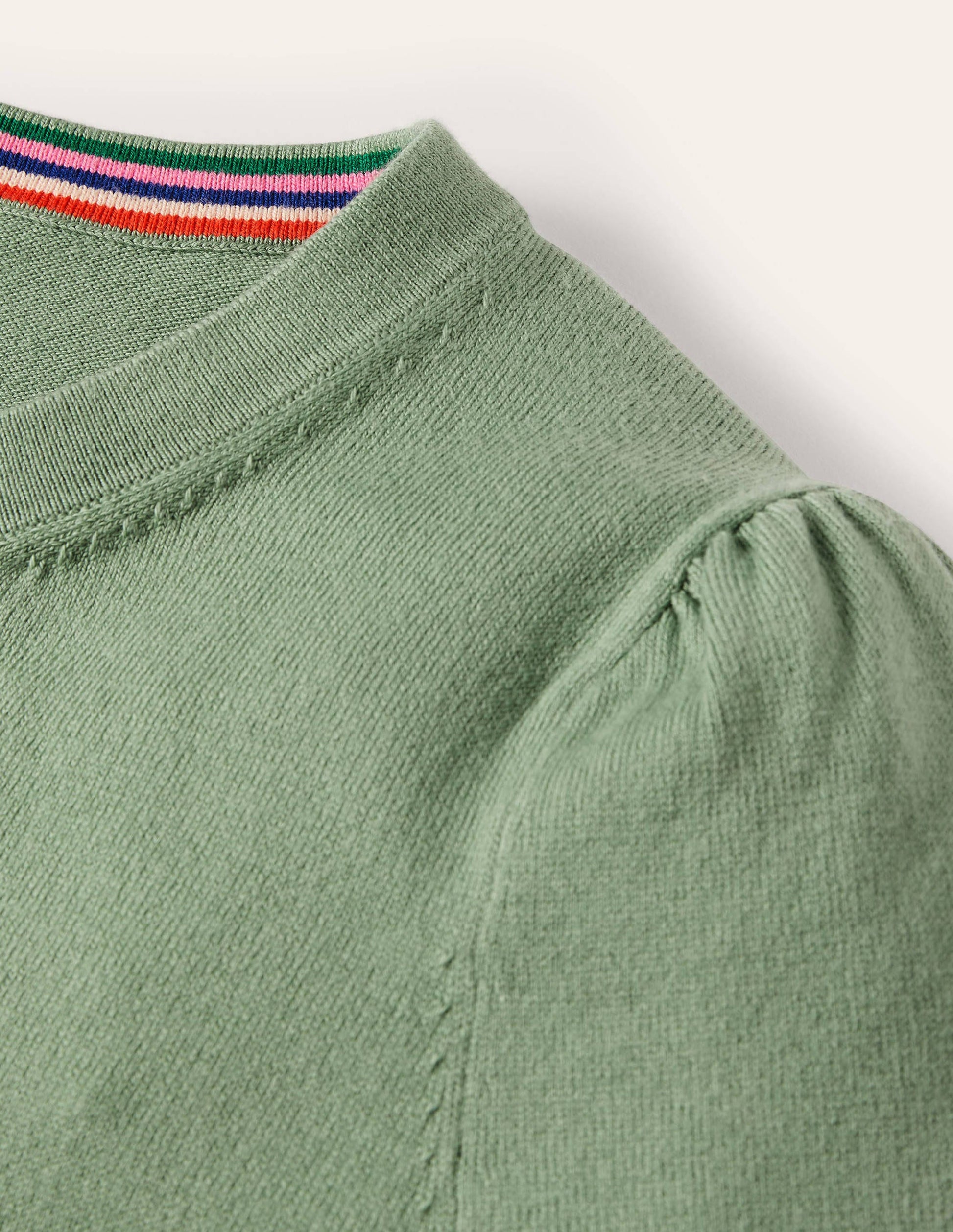 Cotton Crew Neck Sweater-Duck Egg-7