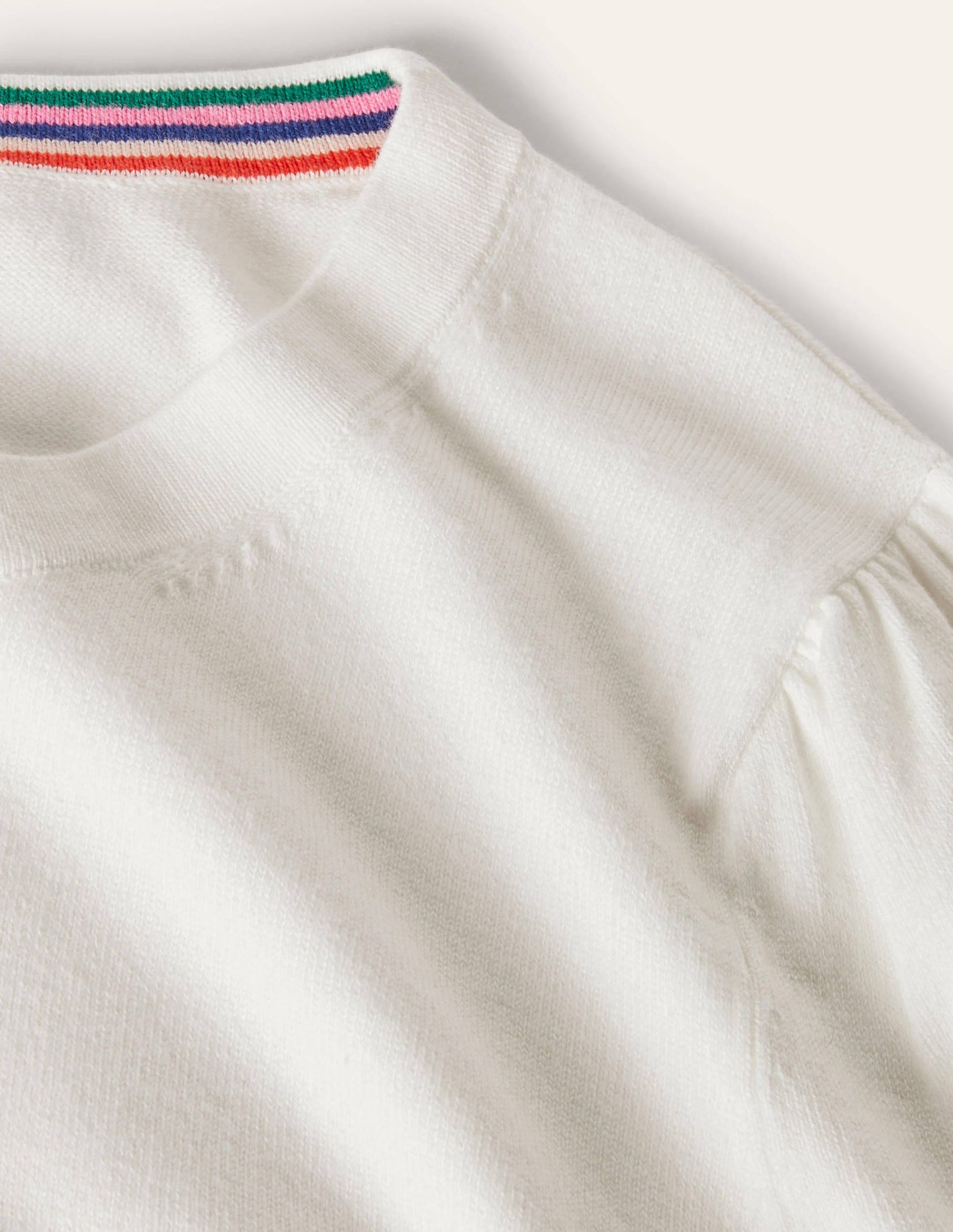 Cotton Crew Neck Sweater-Ivory-6