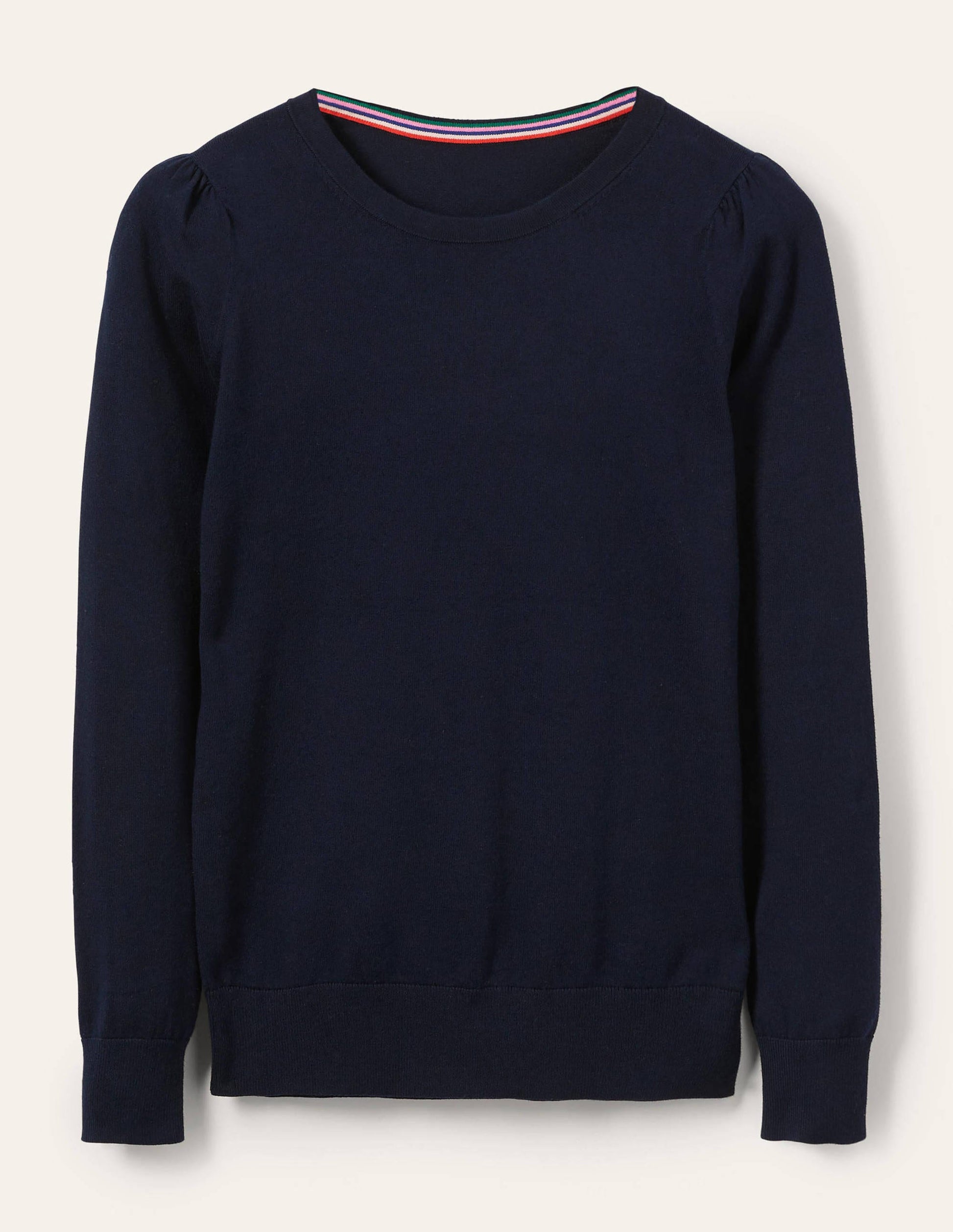 Cotton Crew Neck Sweater-Navy-10