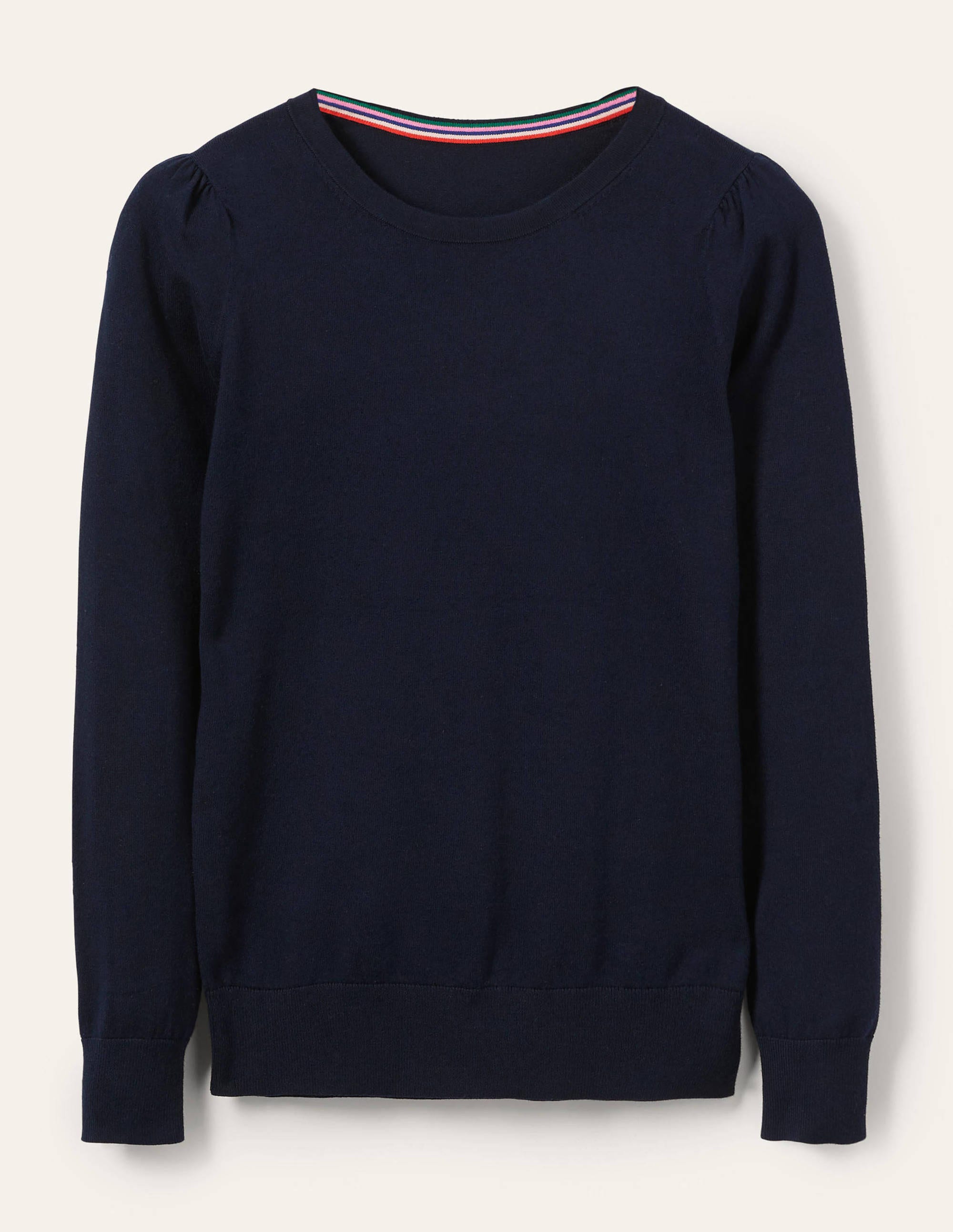 Cotton Crew Neck Sweater-Navy - Image 10