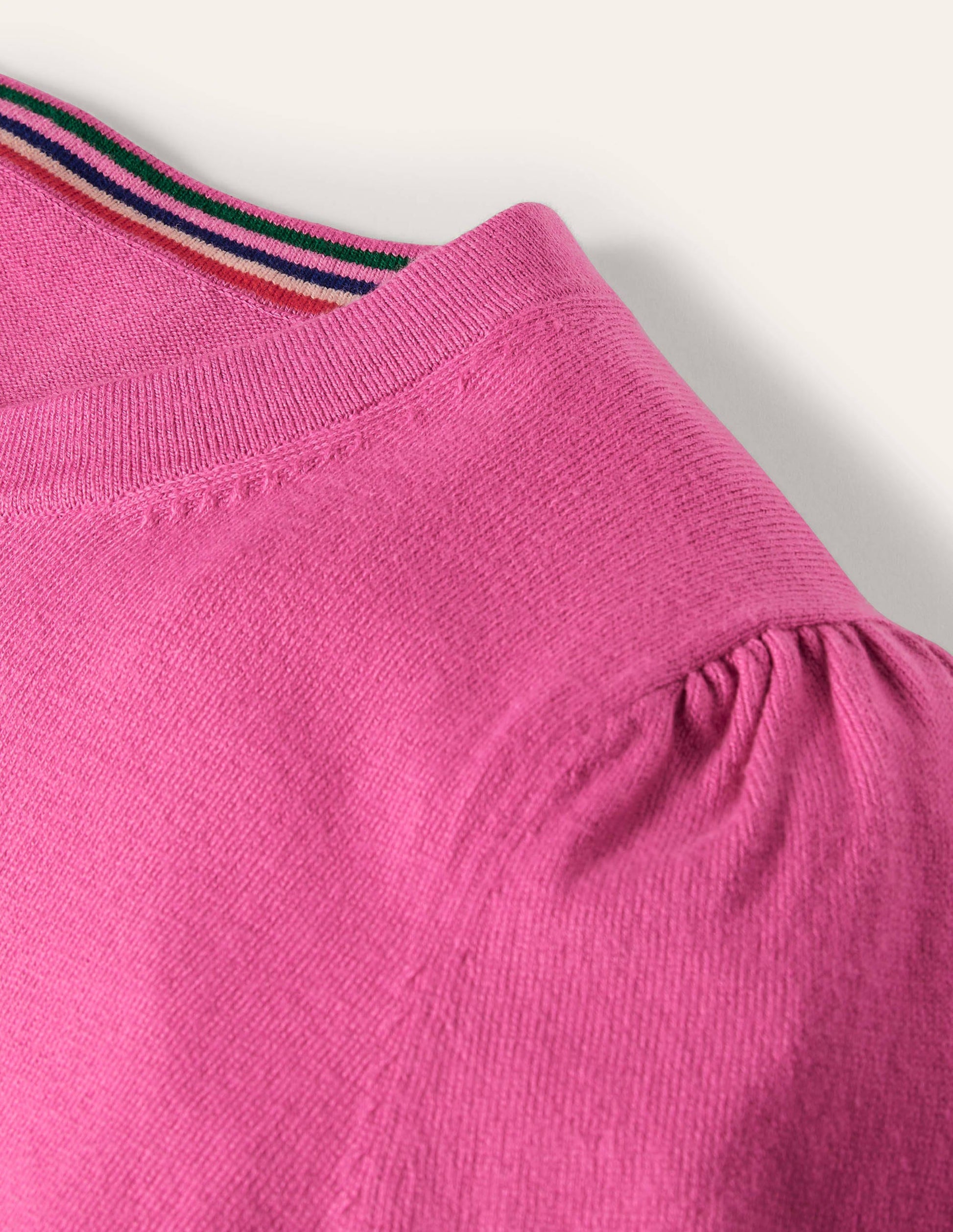 Cotton Crew Neck Sweater-Candy Pink-6