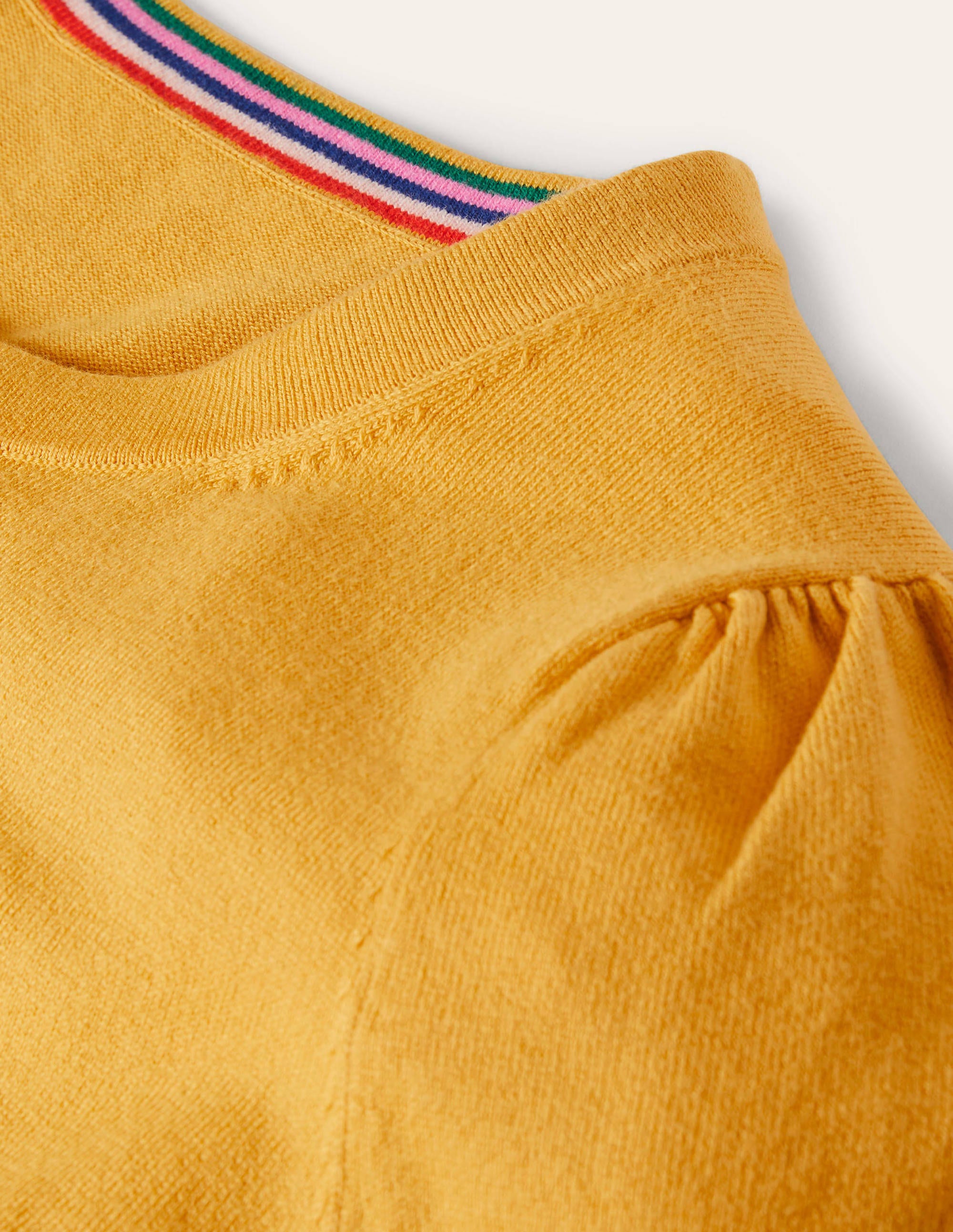 Cotton Crew Neck Sweater-Honey Gold - Image 6