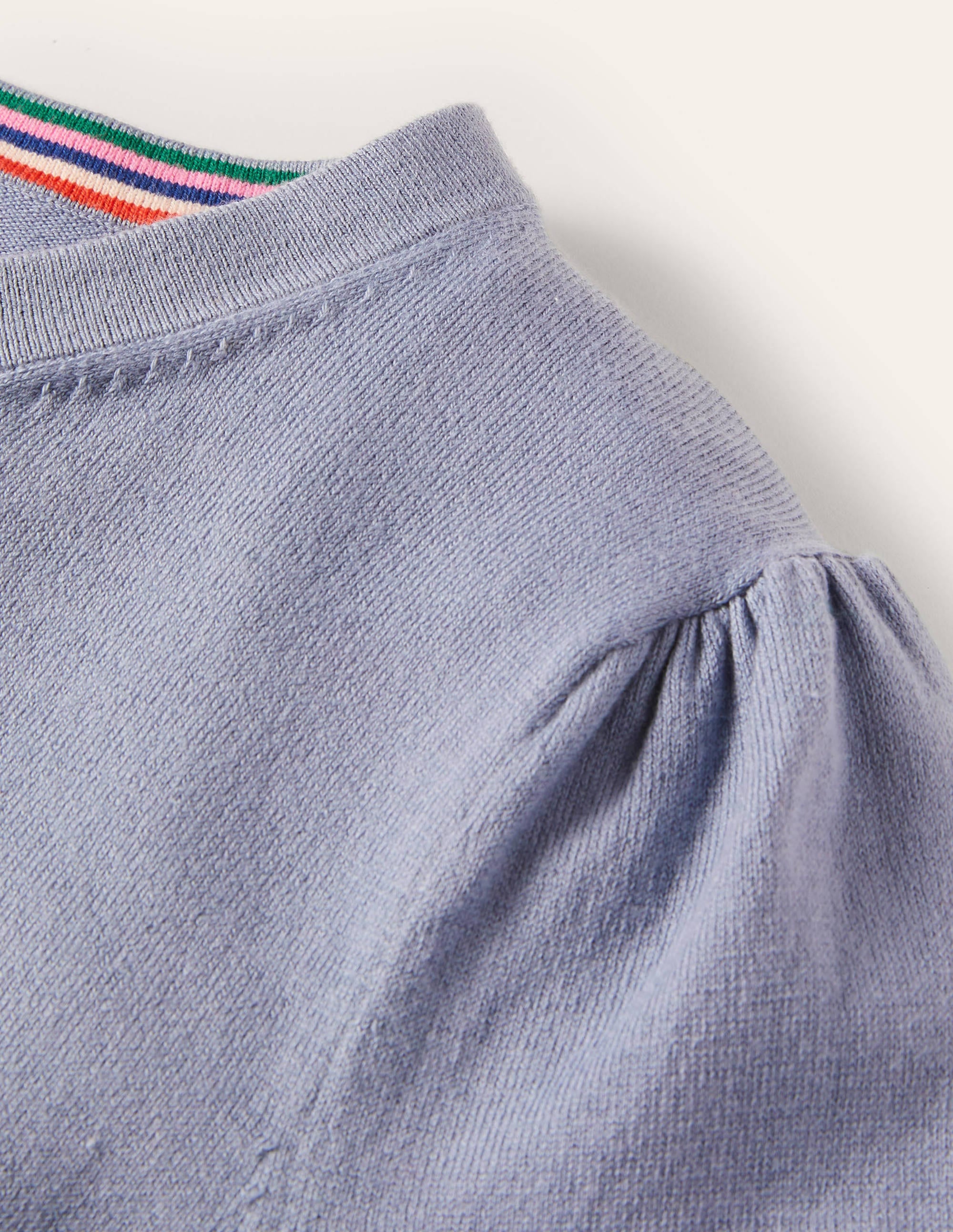 Cotton Crew Neck Cardigan-River - Image 7