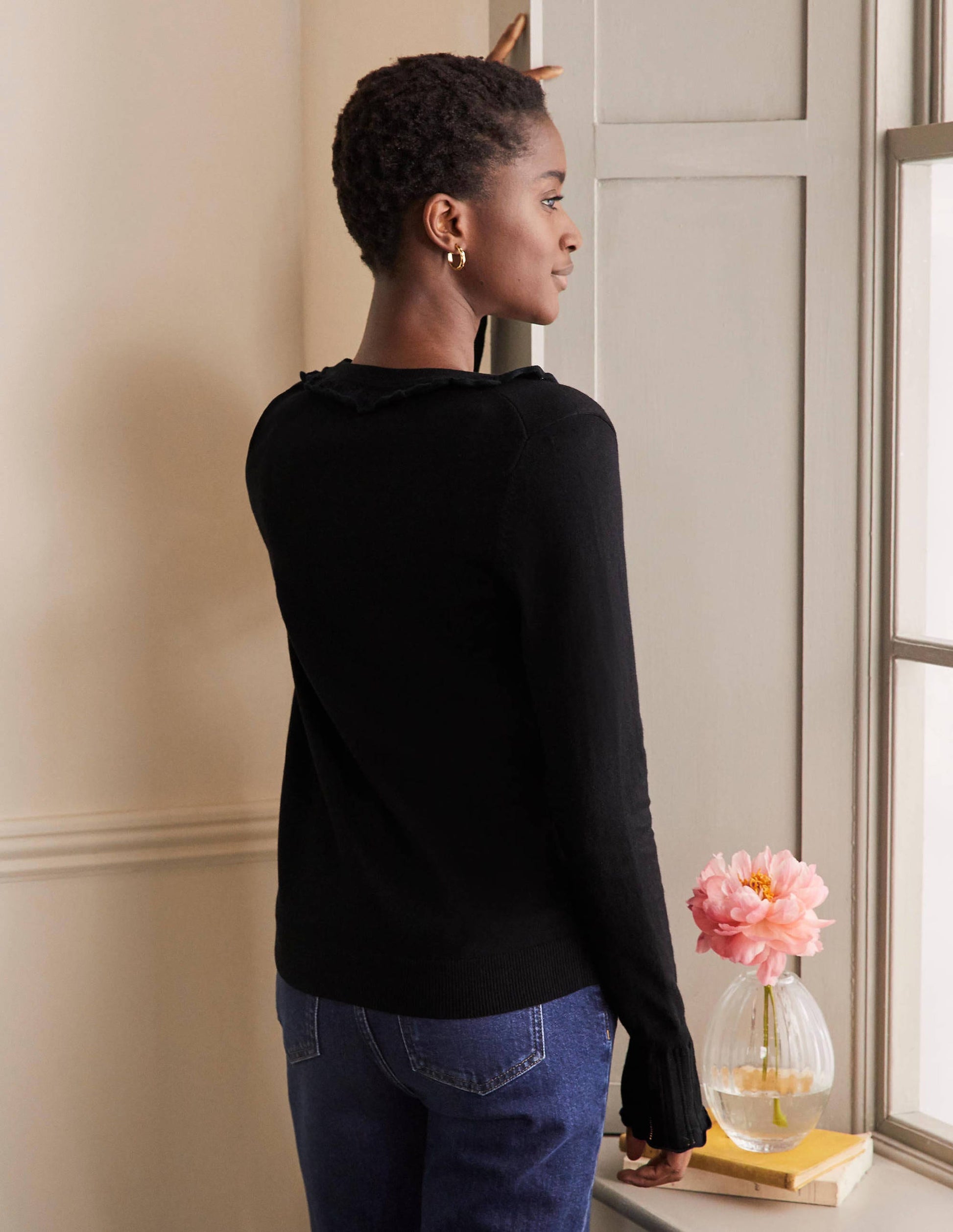 Aimee Pointelle Sweater-Black-3