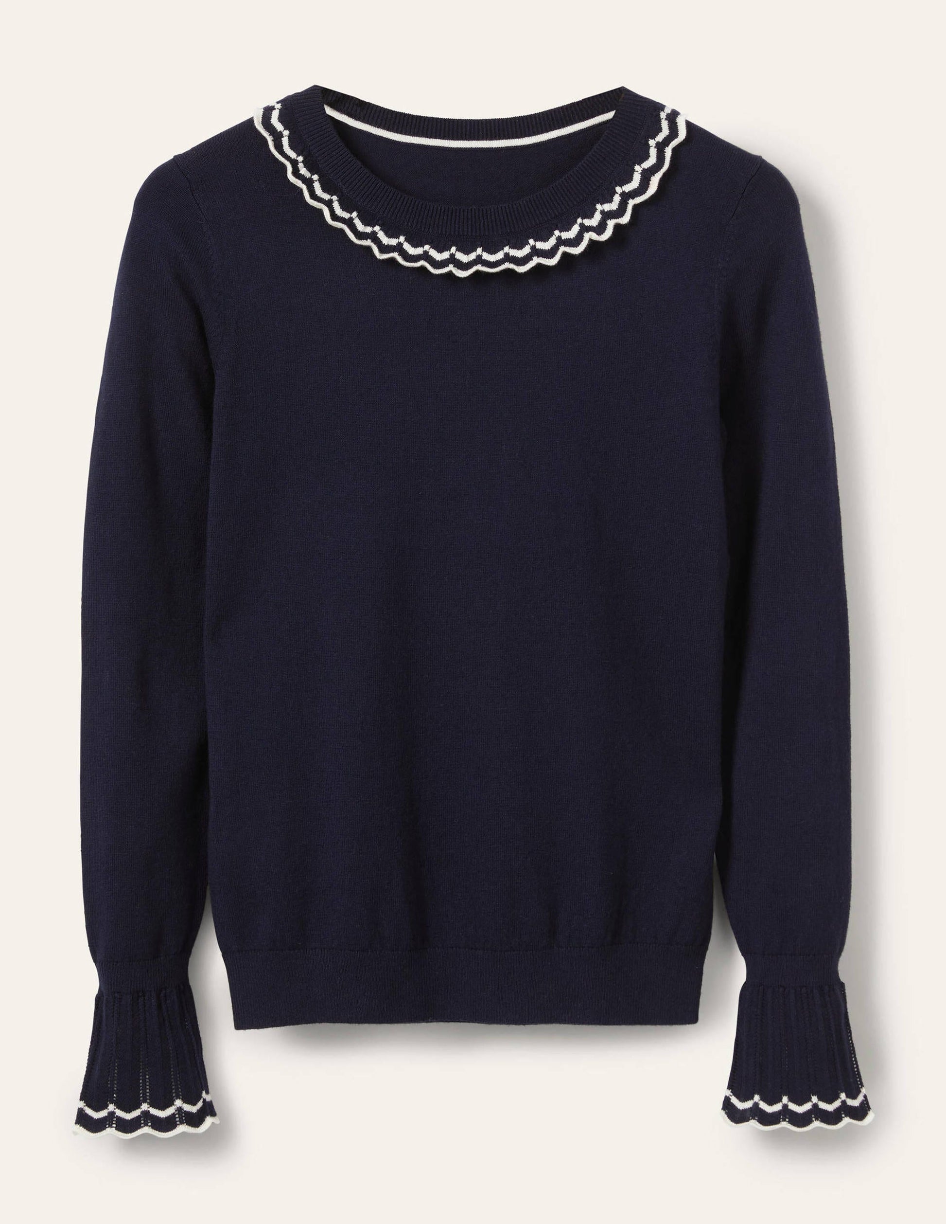 Aimee Pointelle Sweater-Navy-5