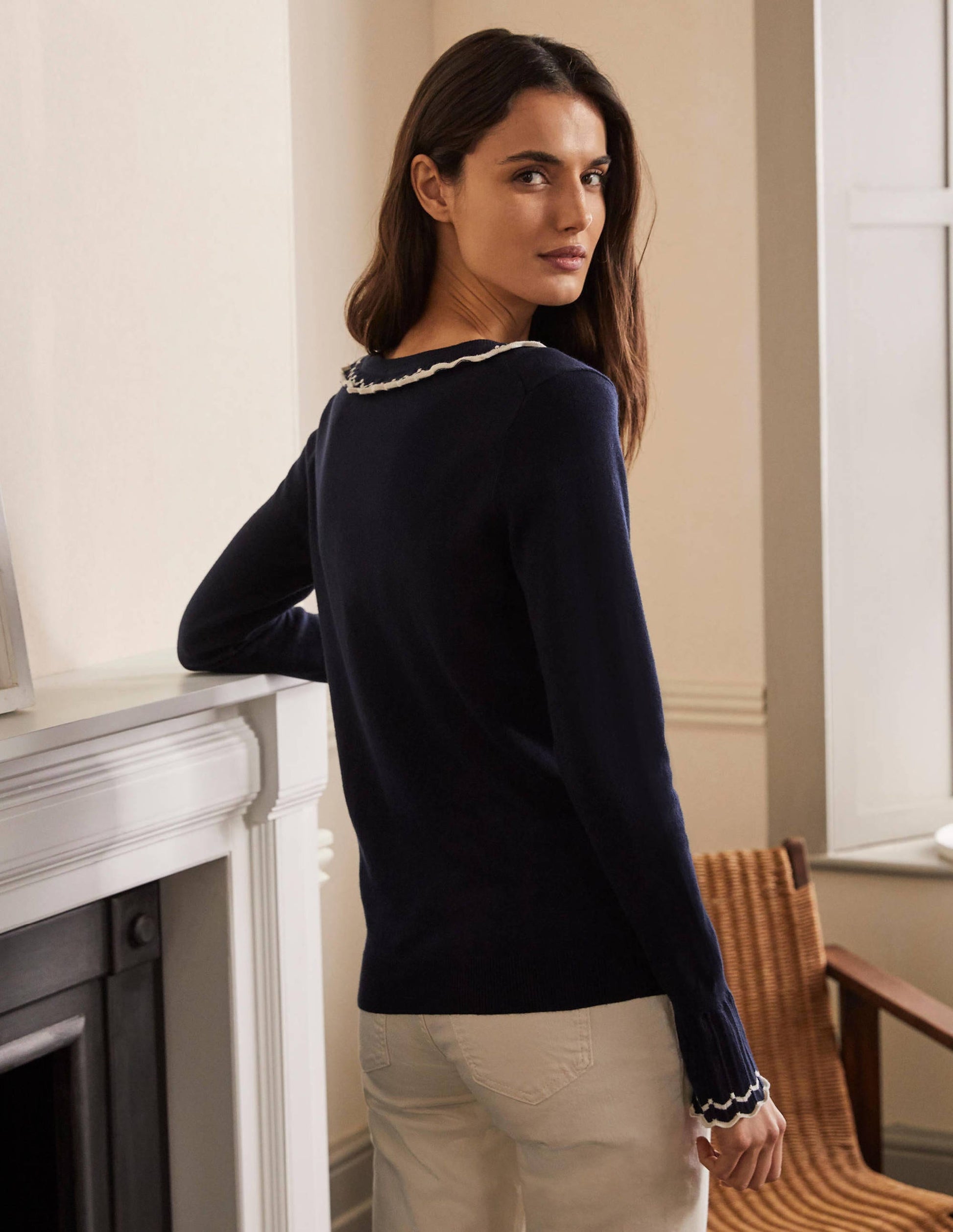 Aimee Pointelle Sweater-Navy-3