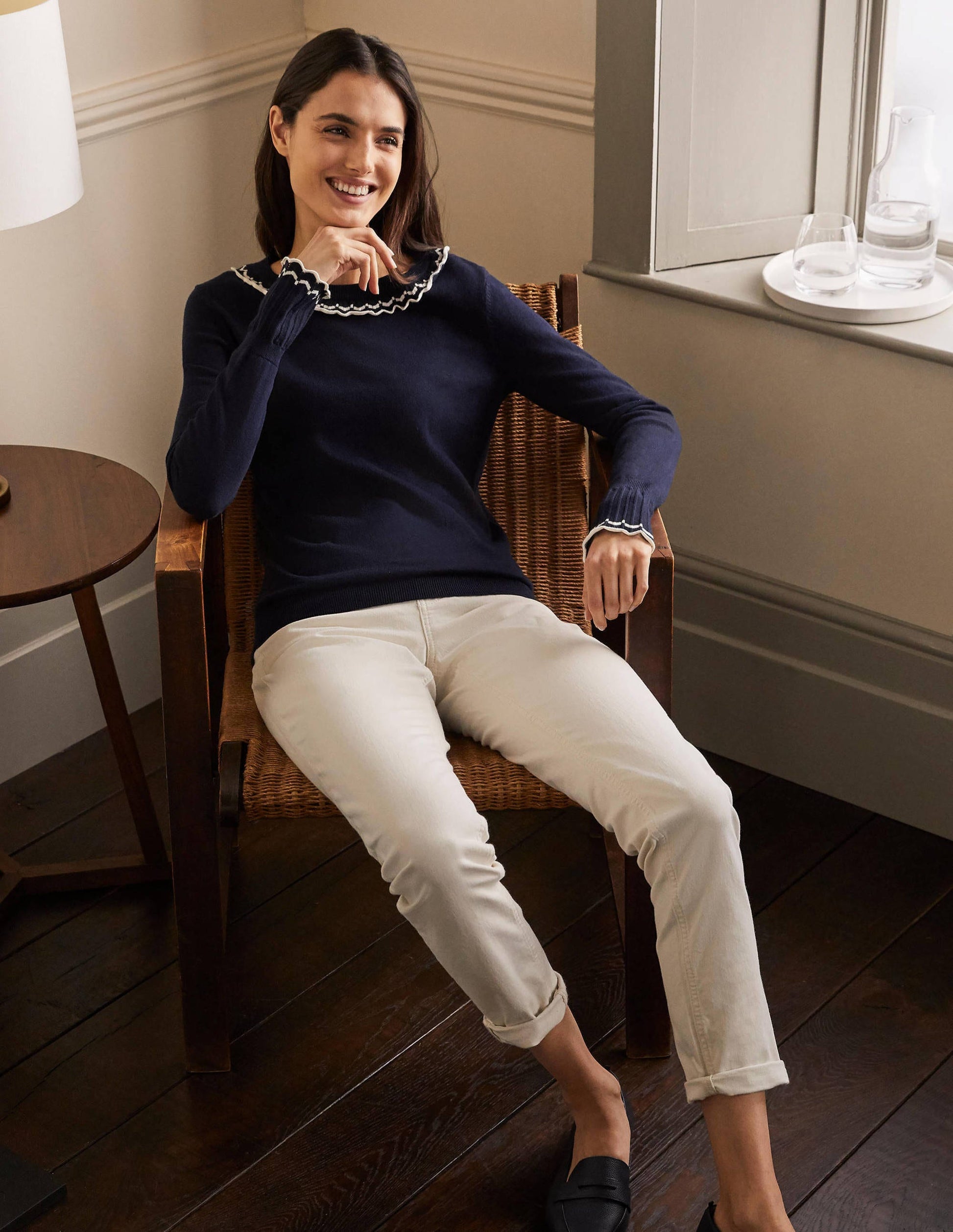 Aimee Pointelle Sweater-Navy-4