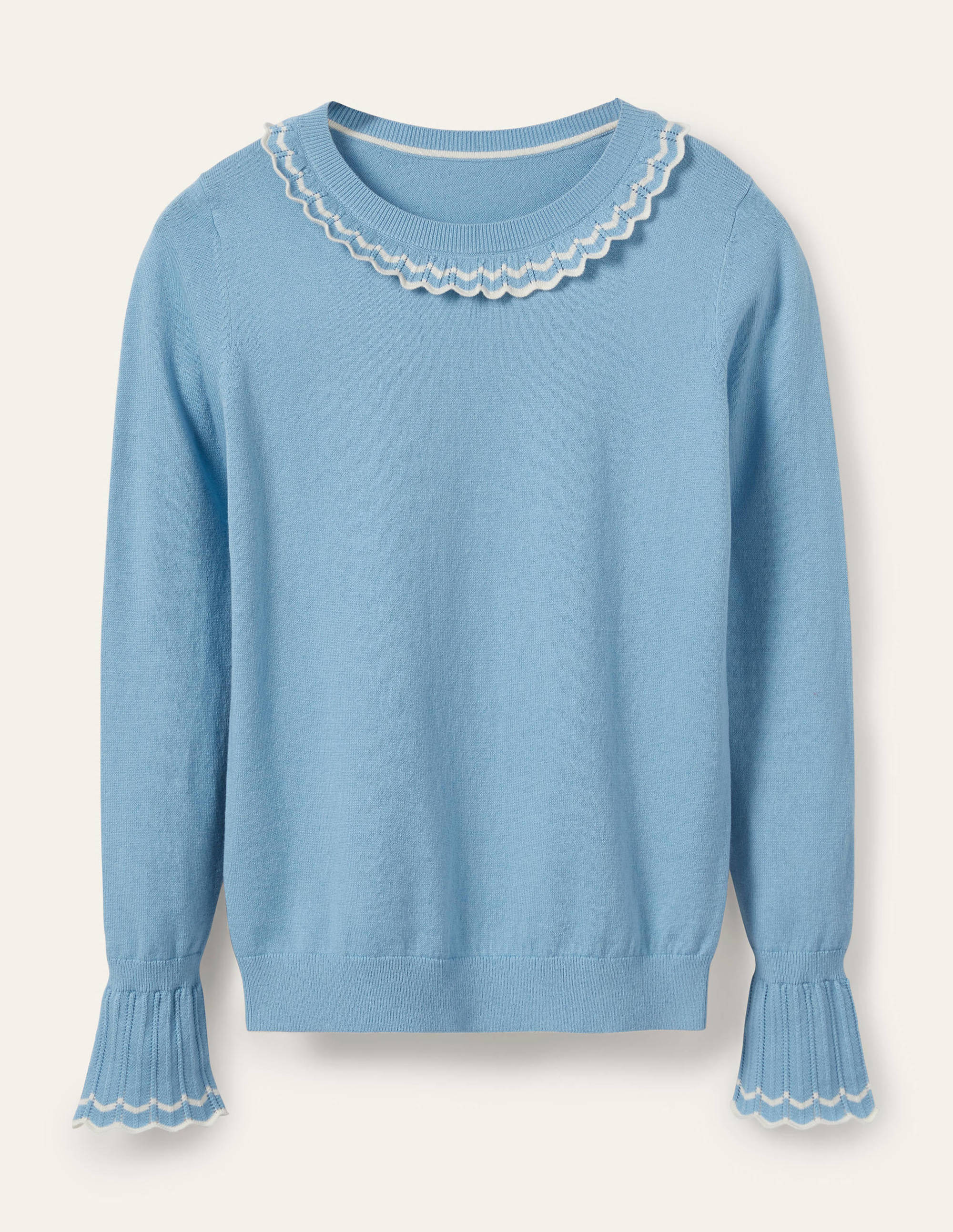 Aimee Pointelle Sweater-Frosted Blue - Image 6
