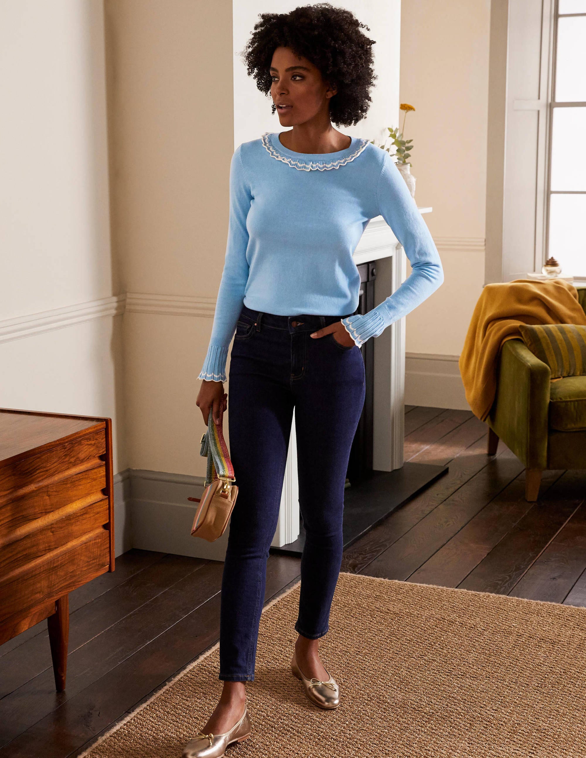 Aimee Pointelle Sweater-Frosted Blue - Image 4