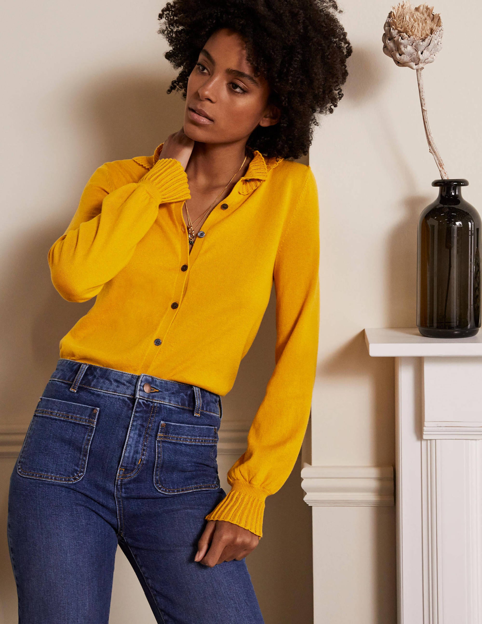 Frederica Pointelle Cardigan-Tuscan Sun - Image 1