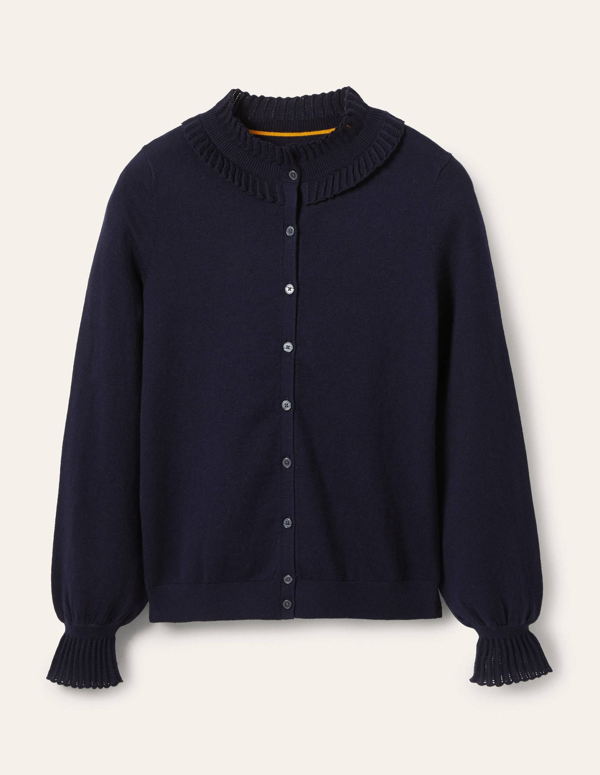 Frederica Pointelle Cardigan-Navy - Image 5