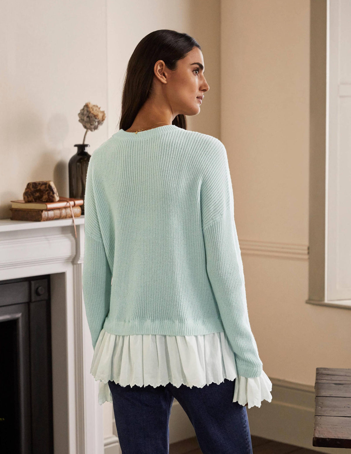 Catherine Woven Fluffy Sweater-Fresh Water - Image 3