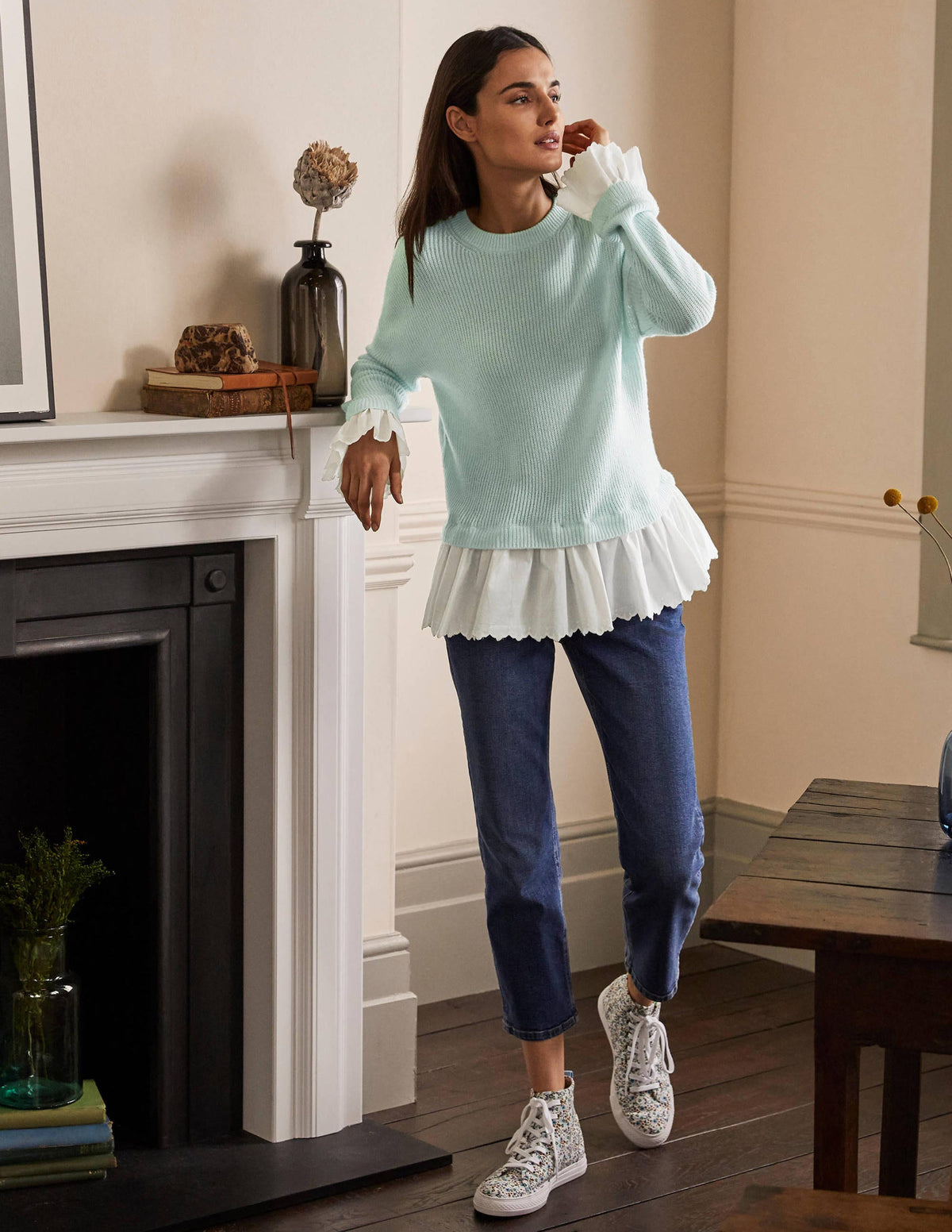 Catherine Woven Fluffy Sweater-Fresh Water - Image 4