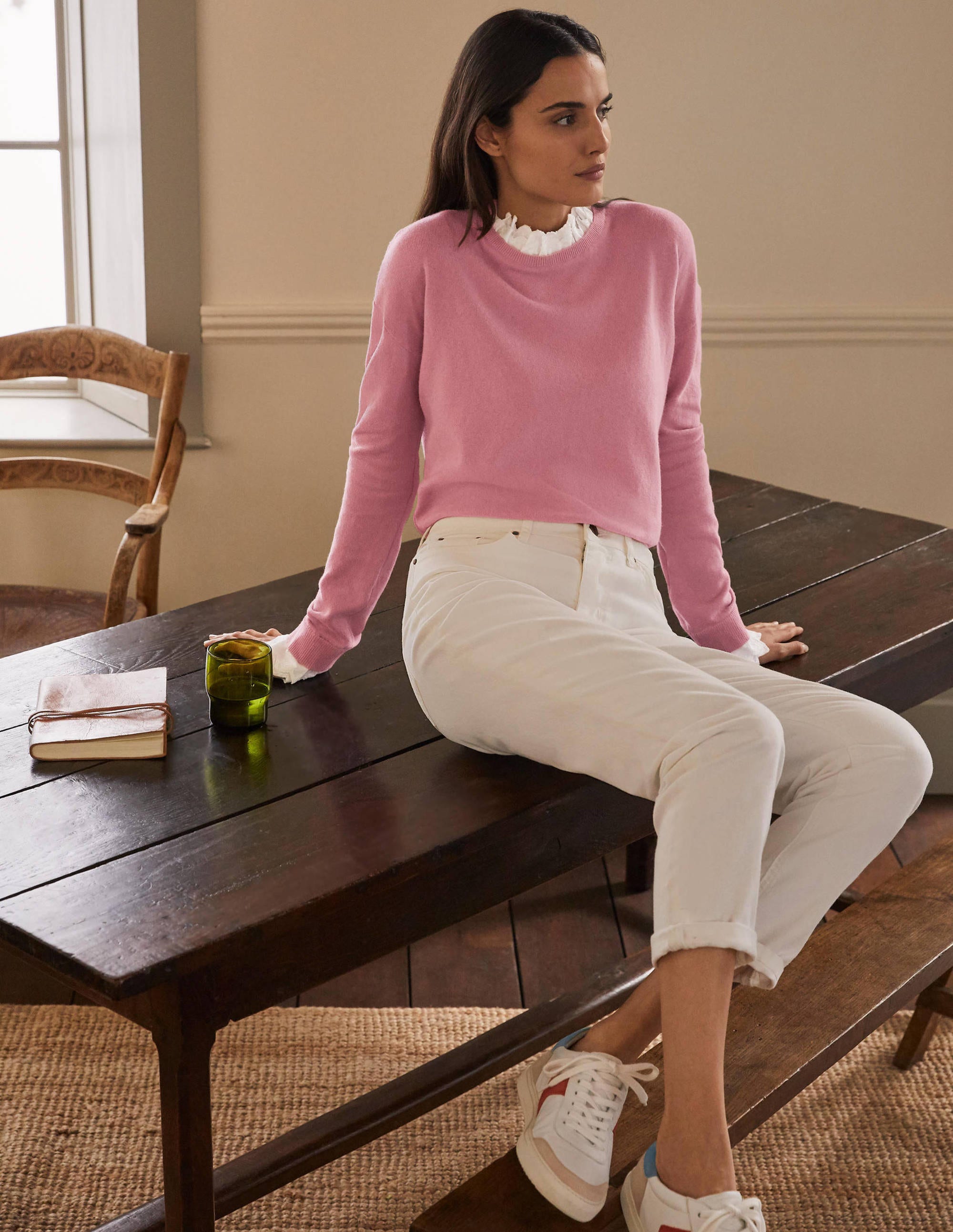 Lydia Woven Frill Sweater-Formica Pink - Image 4