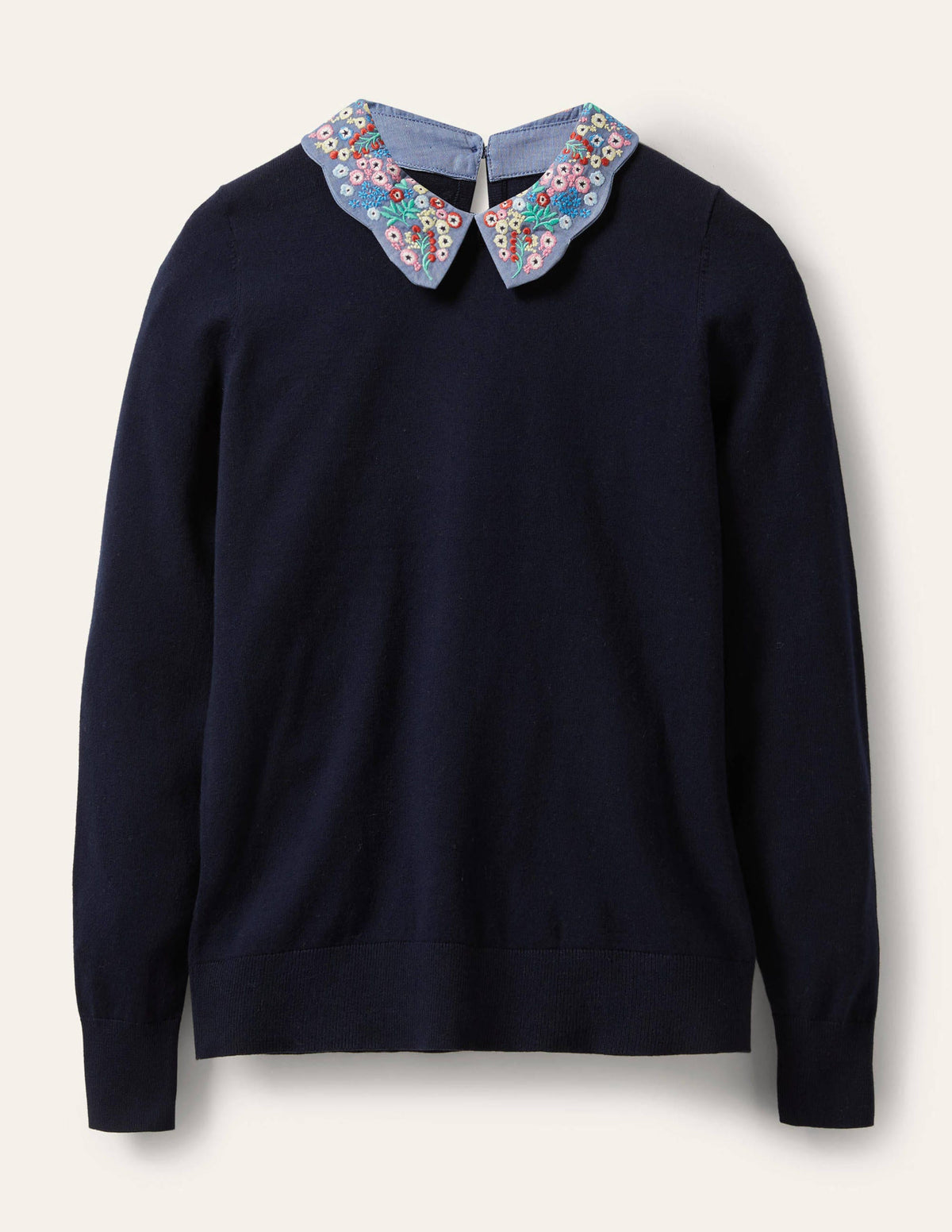 Colette Collar Sweater-Navy - Image 5