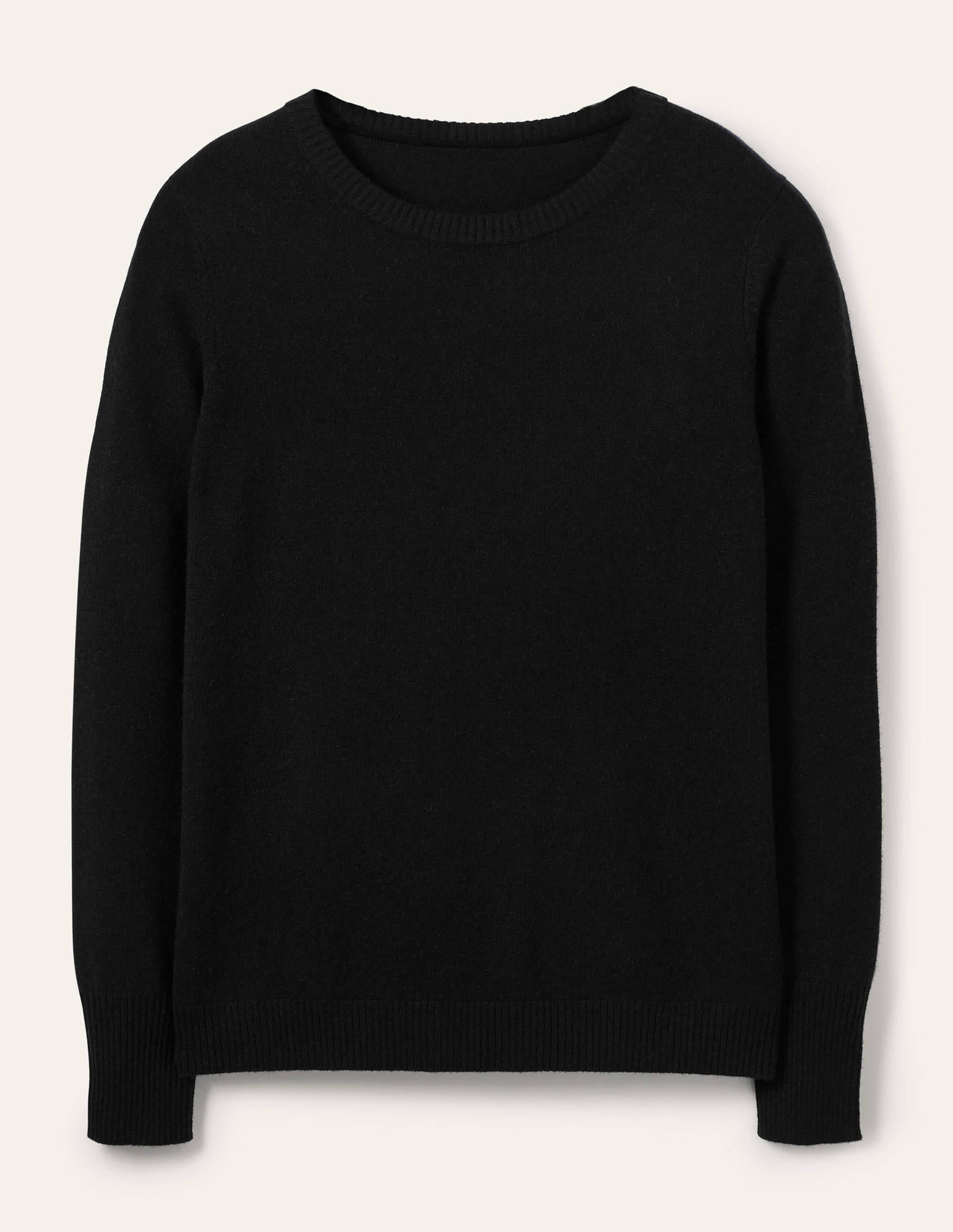 Cashmere Crew Neck Sweater-Black - Image 5