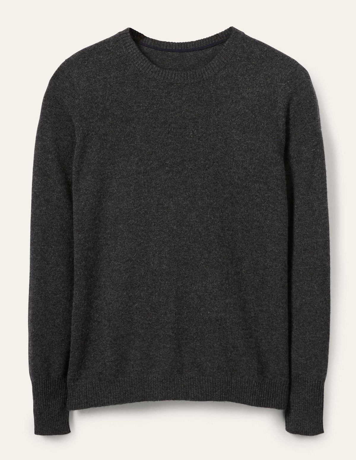 Cashmere Crew Neck Sweater-Charcoal Melange - Image 5