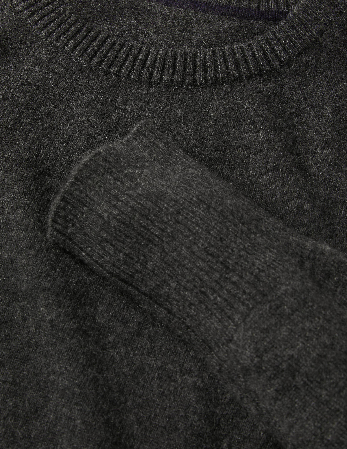 Cashmere Crew Neck Sweater-Charcoal Melange - Image 6