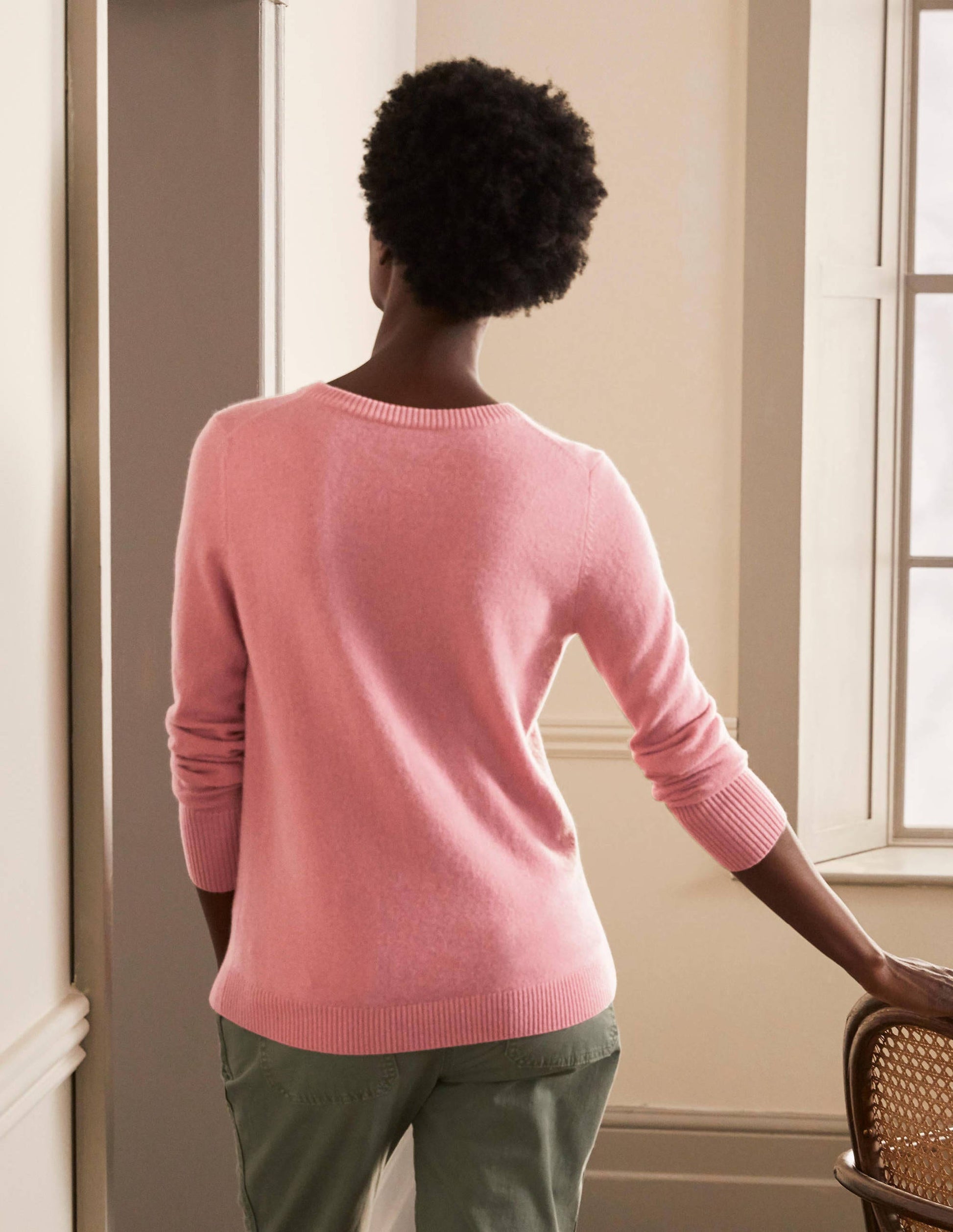 Cashmere Crew Neck Sweater-Formica Pink-3