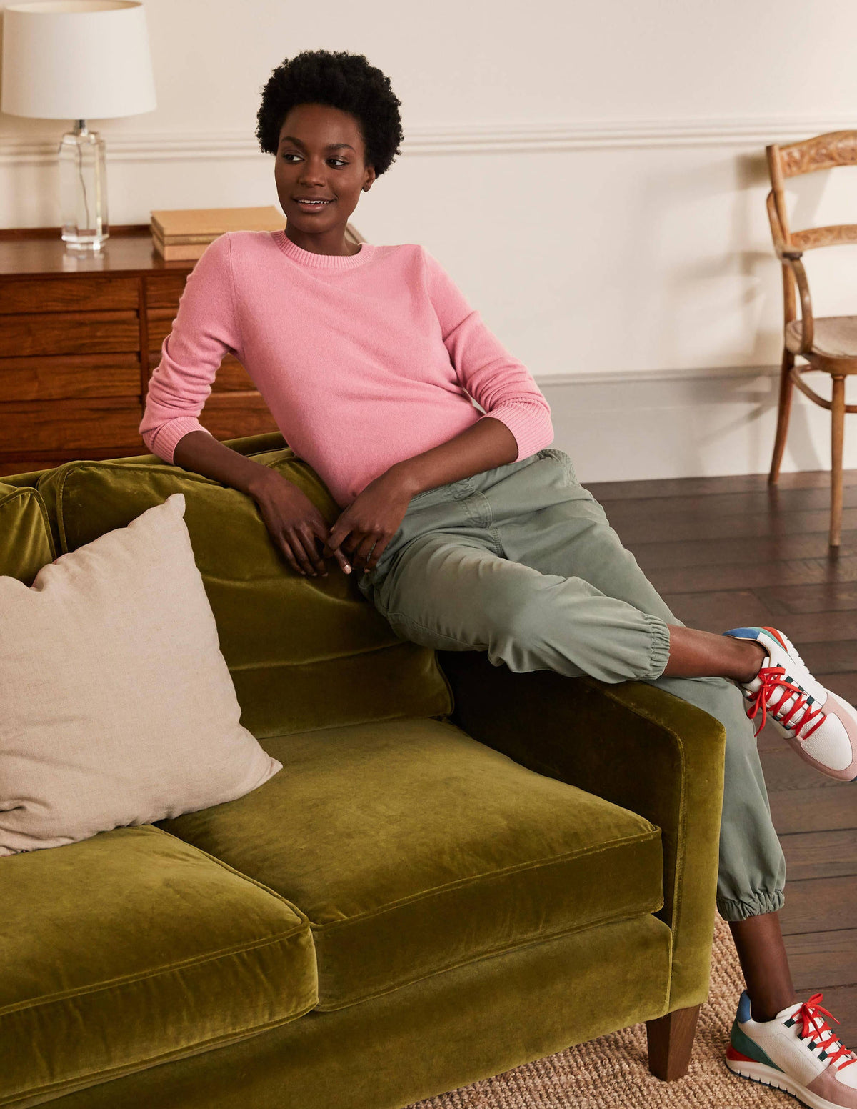Cashmere Crew Neck Sweater-Formica Pink-4