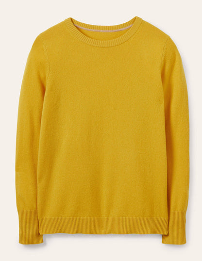 Cashmere Crew Neck Sweater-Citrine Yellow-5